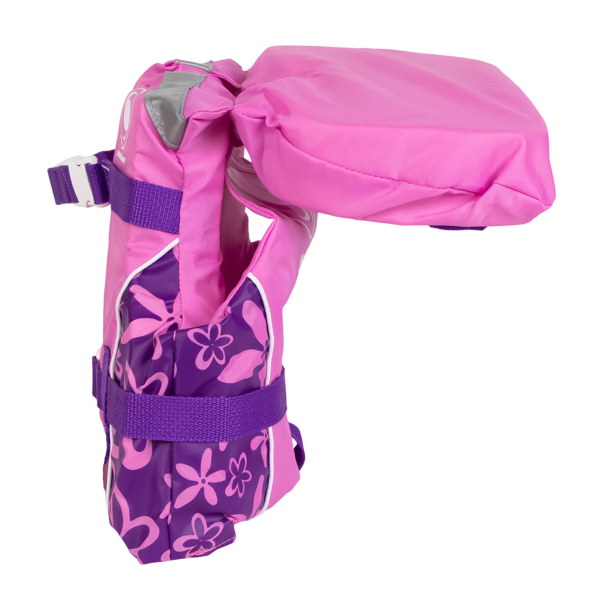 Swim Central 20" Pink & Purple Floral Girl Infant Life Jacket Vest with Handle