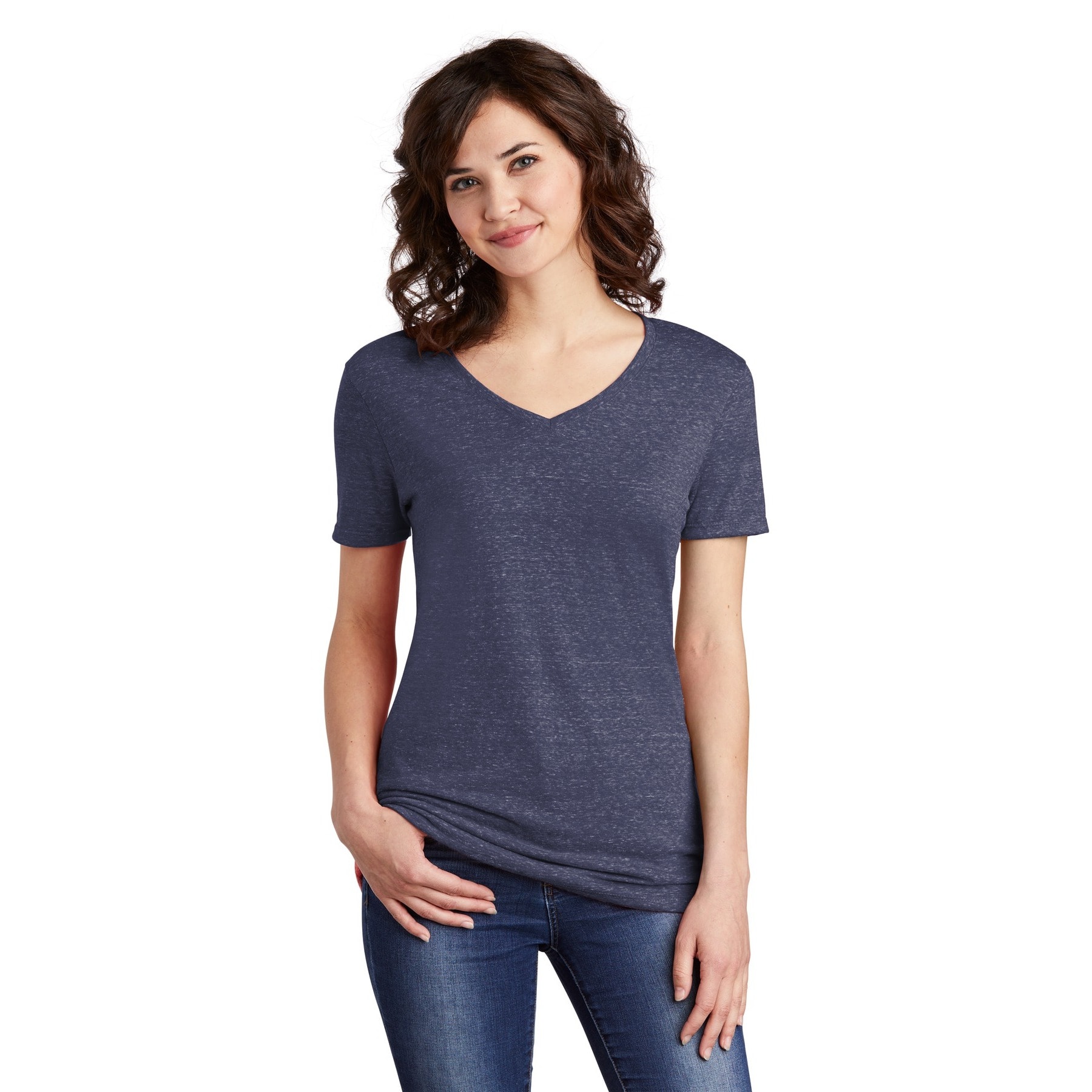 JERZEES® Ladies Snow Heather Jersey V-Neck T-Shirt