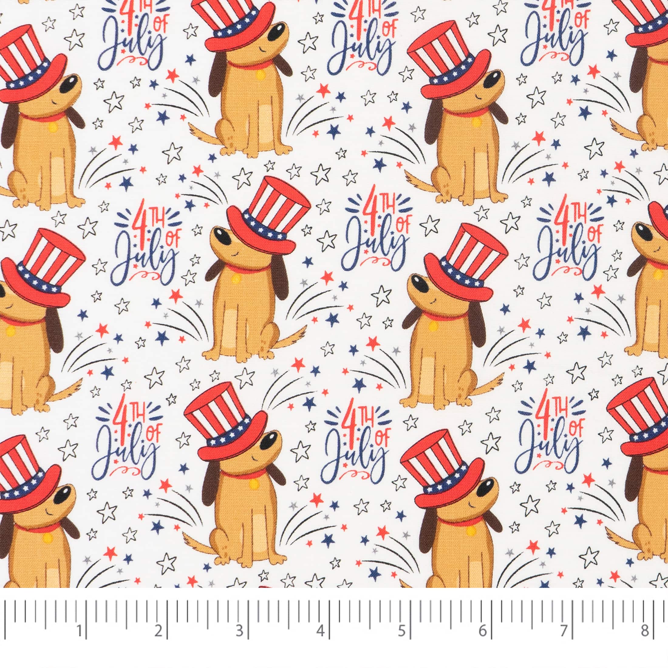 SINGER Festival Dogs in Hats Cotton Fabric