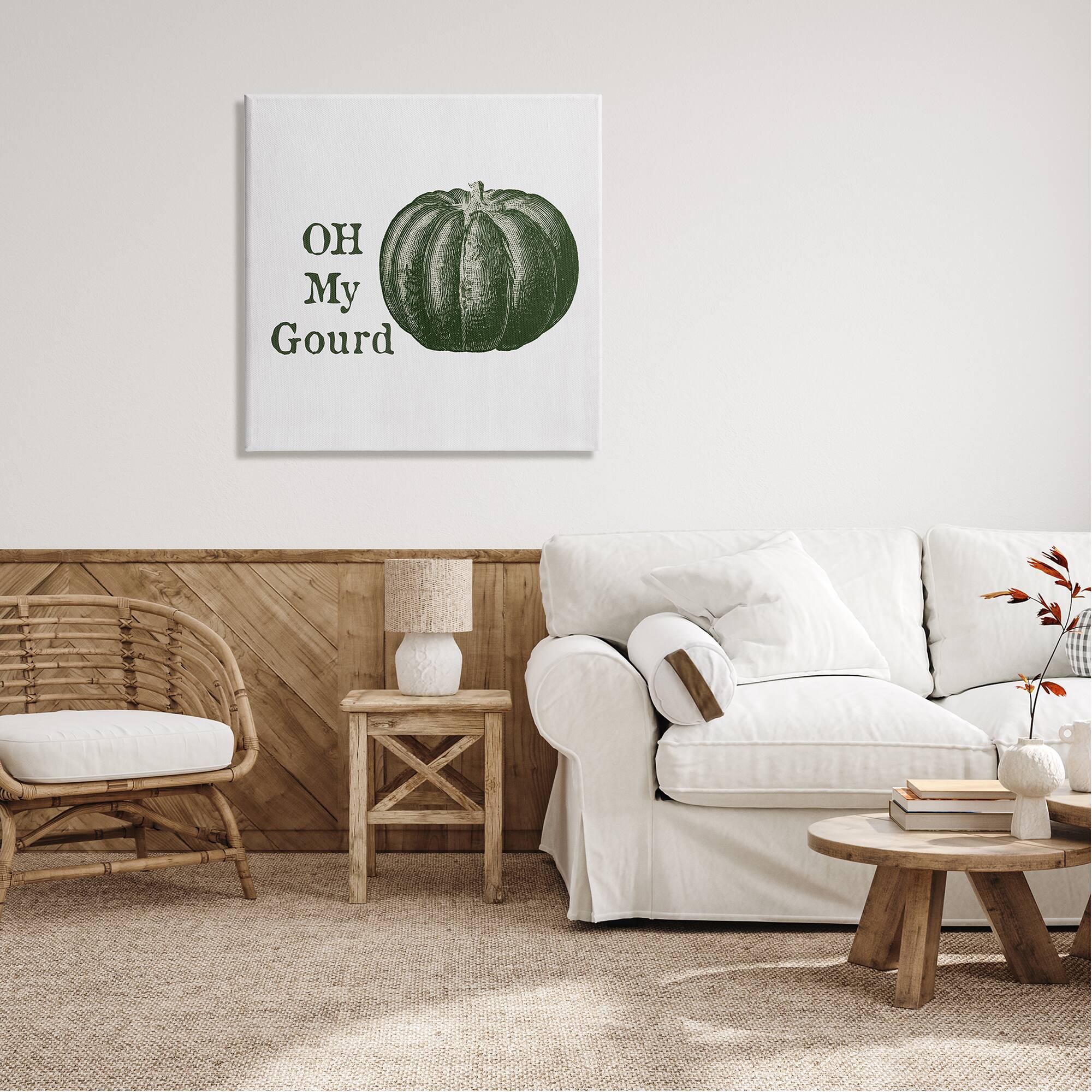 Stupell Industries Oh My Gourd Fall Pumpkin Canvas Wall Art