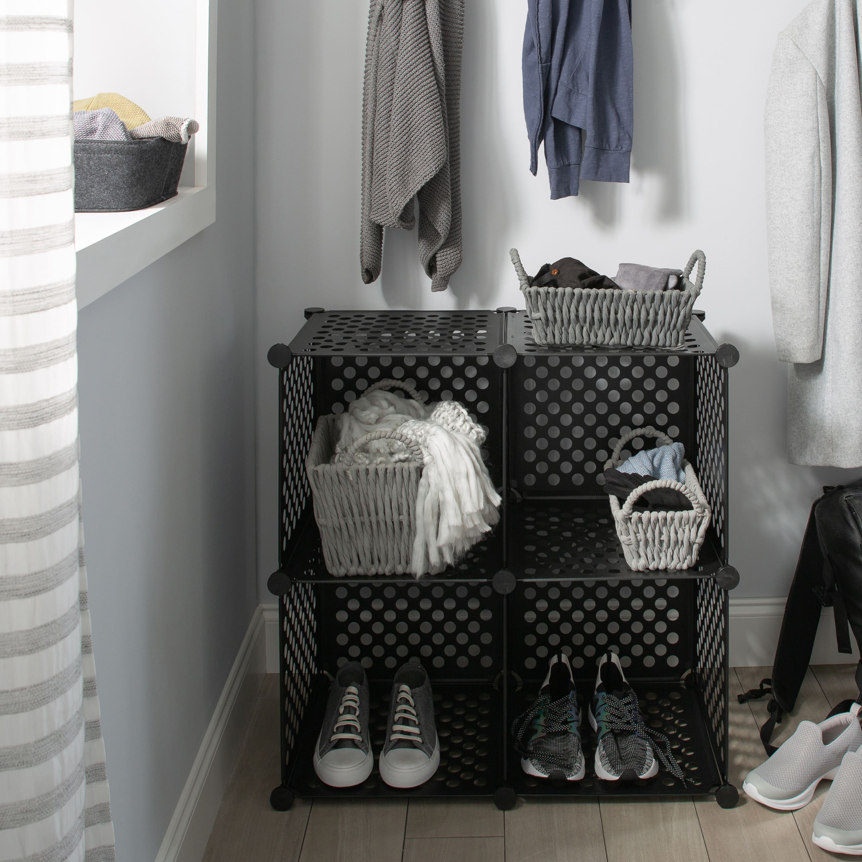 Organize It All Black Stacking Cubes, 4ct.