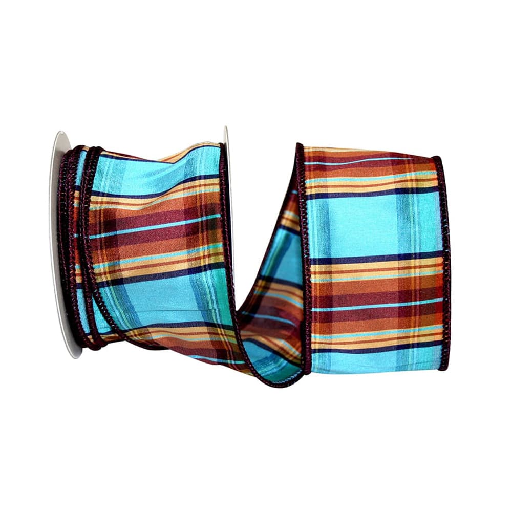 Reliant 2.5" x 10yd. Plaid Elizabeth Dupioni Wired Ribbon