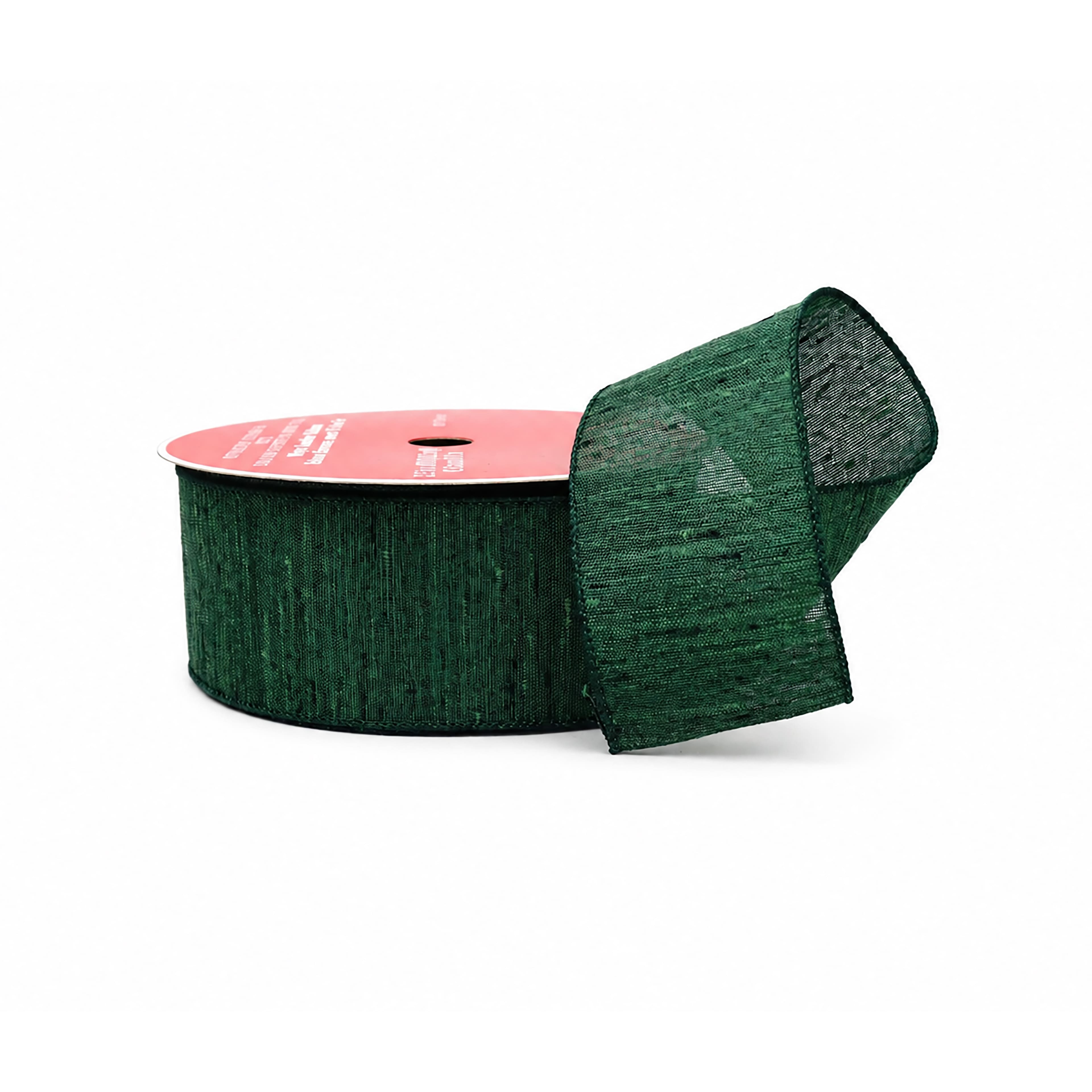 2.5" x 26.6yd. Green Wired Faux Linen Jumbo Ribbon by Celebrate It®