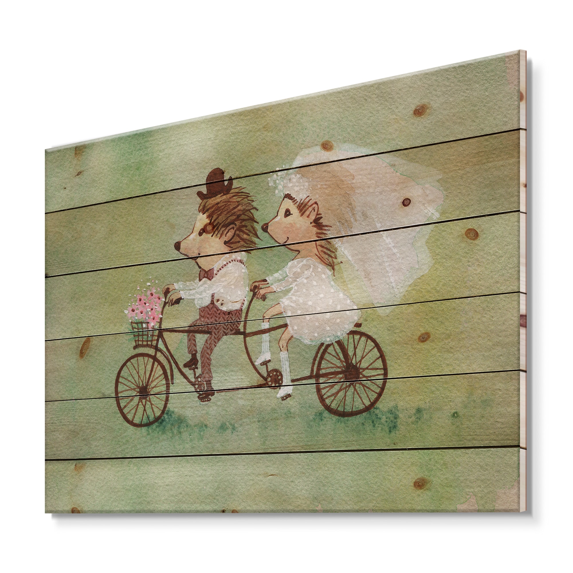 Designart - Couple of Hedgehogs Riding A Bike