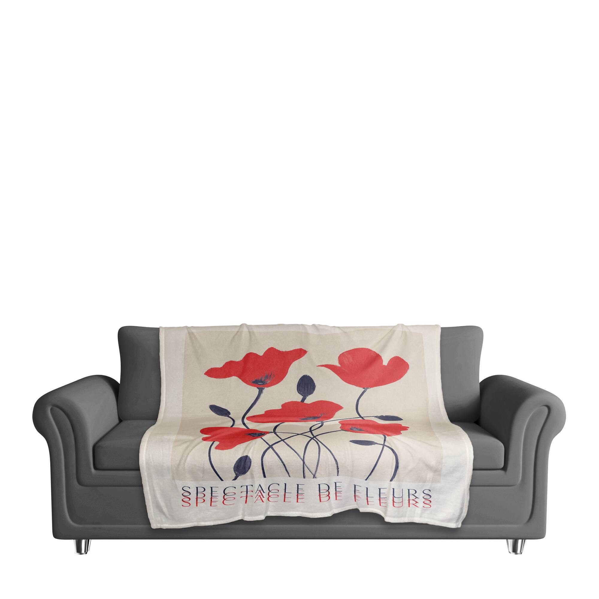 Spectacle De Fleurs 50" x 60" Coral Fleece Blanket