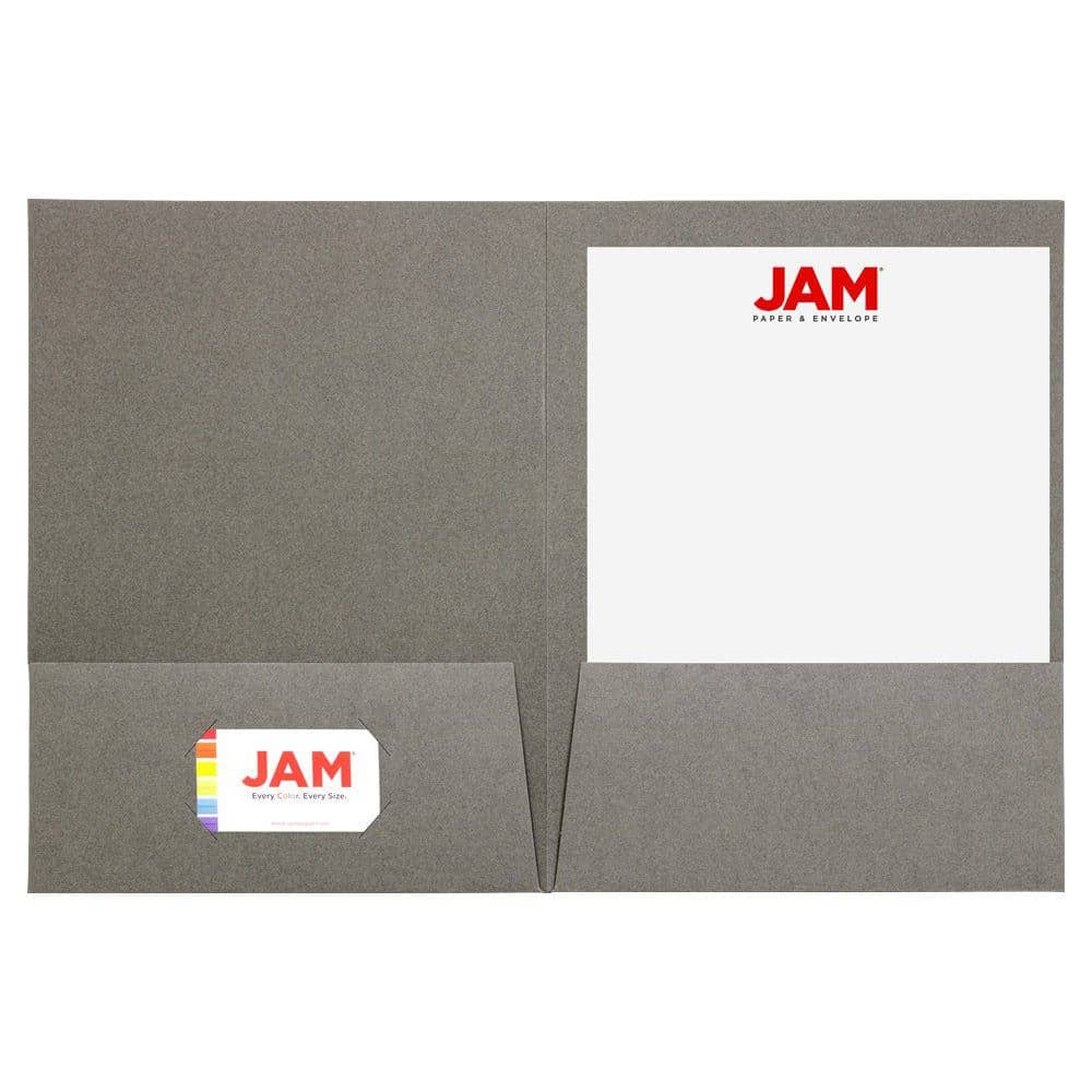 JAM Paper 2-Pocket Textured Linen Business Folders, 6ct.