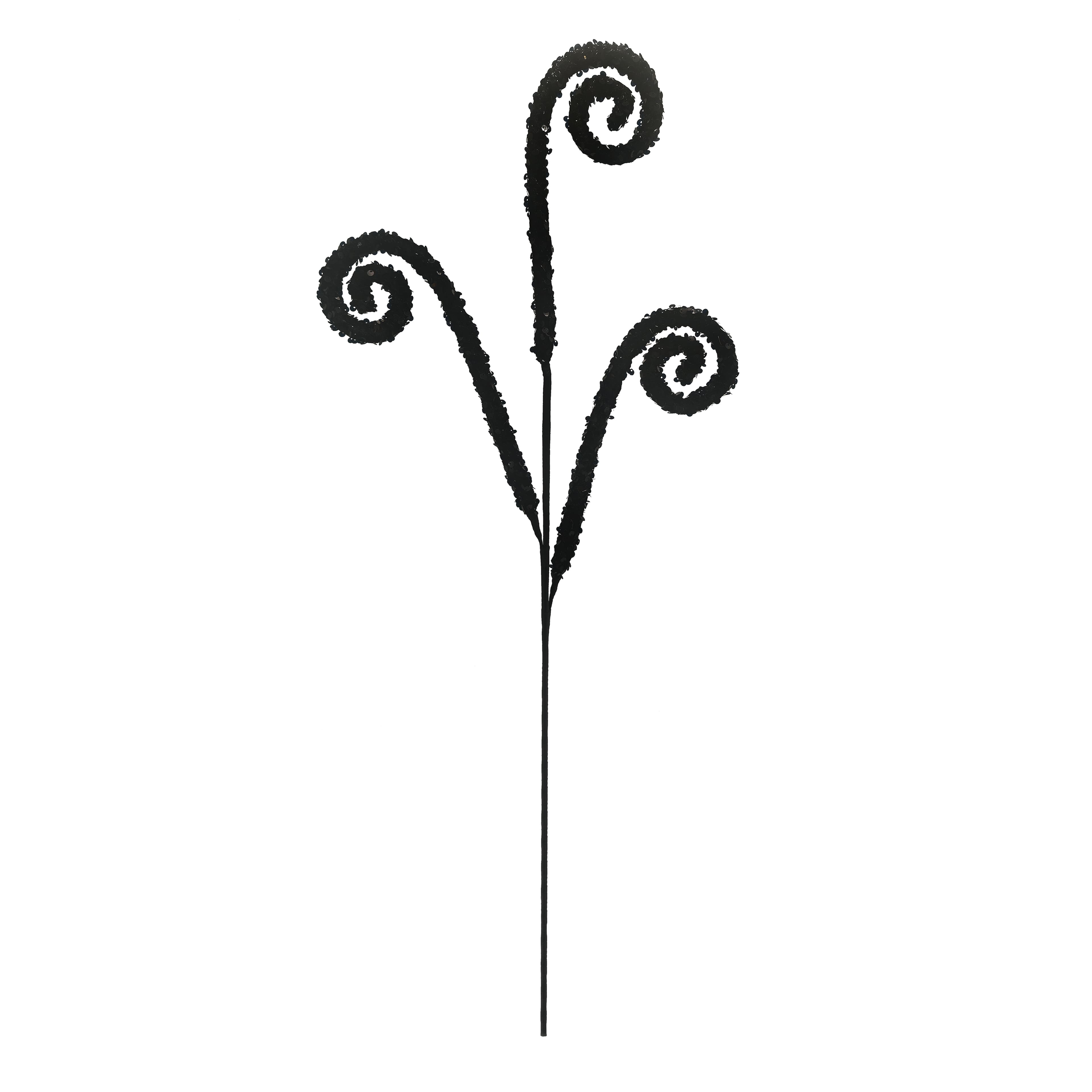 29" Black Sequin Swirls Stem by Ashland®