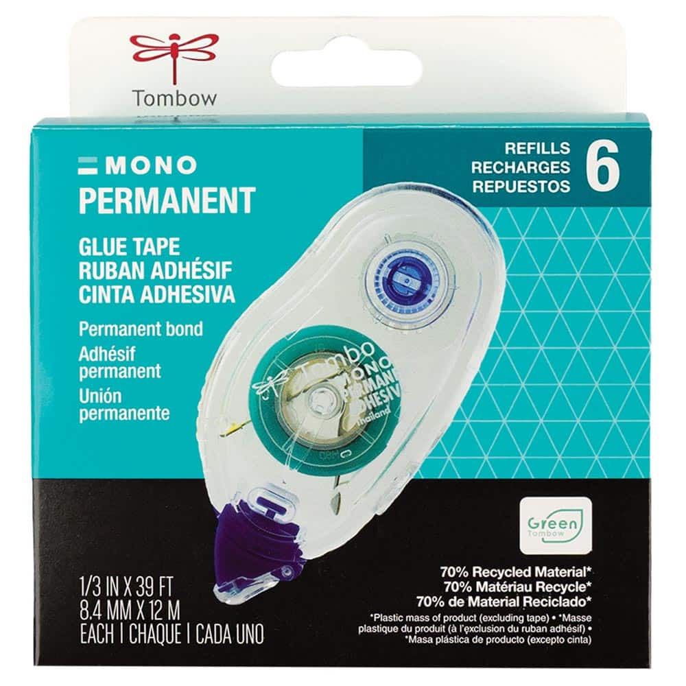 Tombow MONO Adhesive Permanent Refills, 6ct.