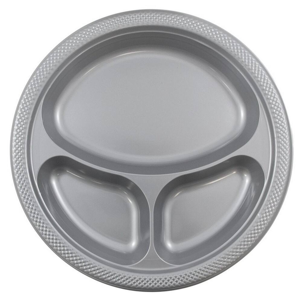 JAM Paper 10.25" Divided Plastic Party Plates