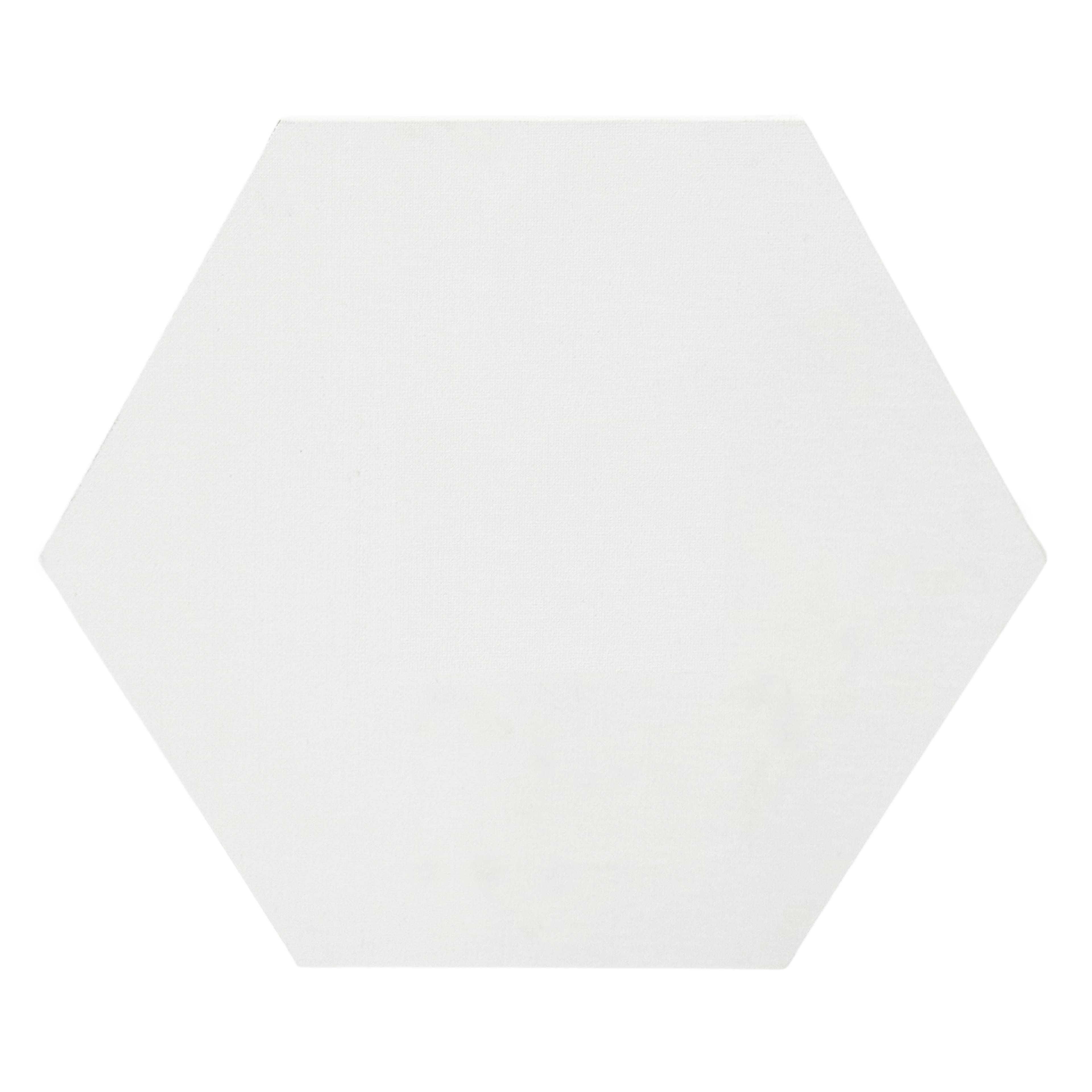 12" x 12" White Hexagon Cotton Duck Canvas by Craft Smart™