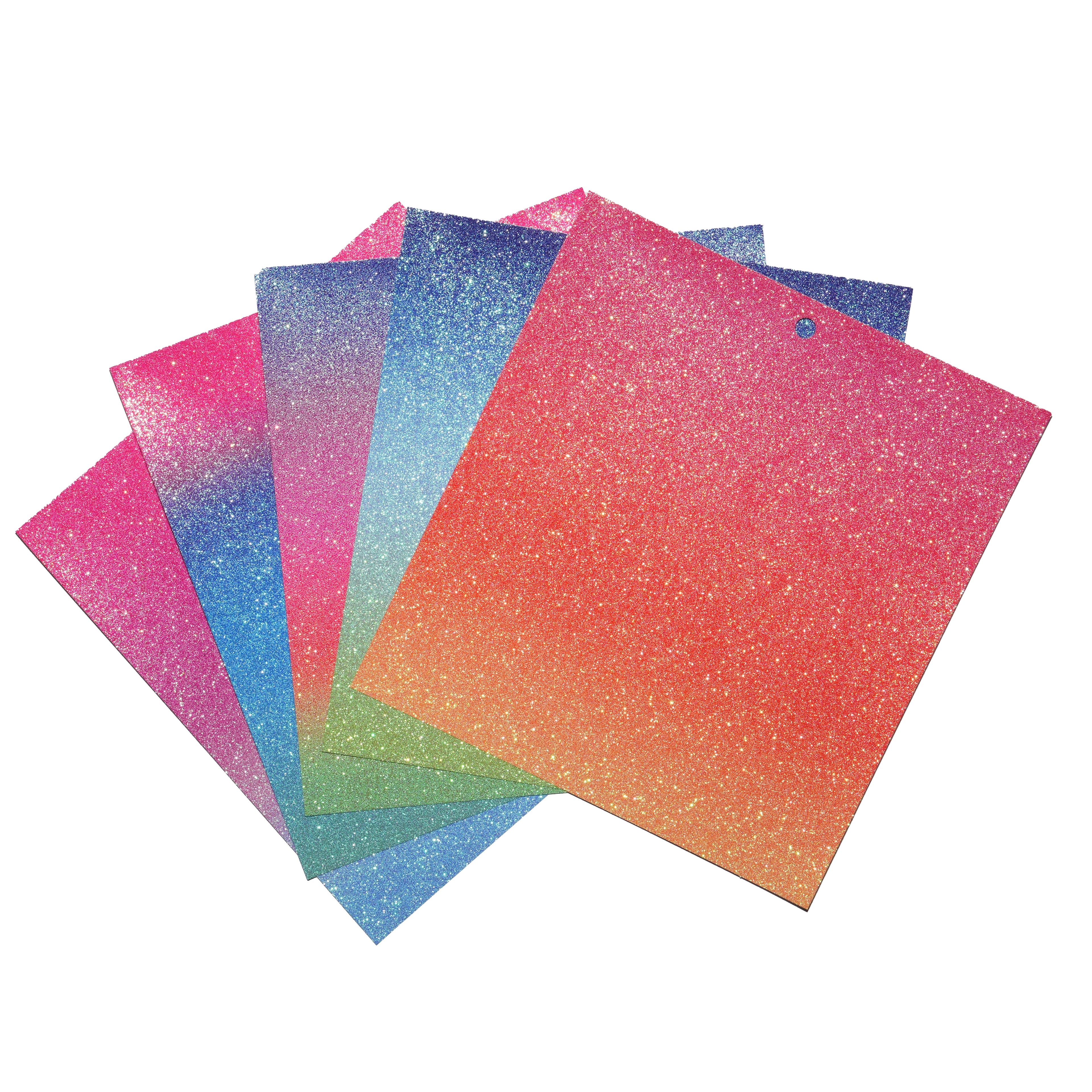 6 Pack: 6" x 6.5" Bright Ombre Glitter Cardstock Paper Pad by Recollections™