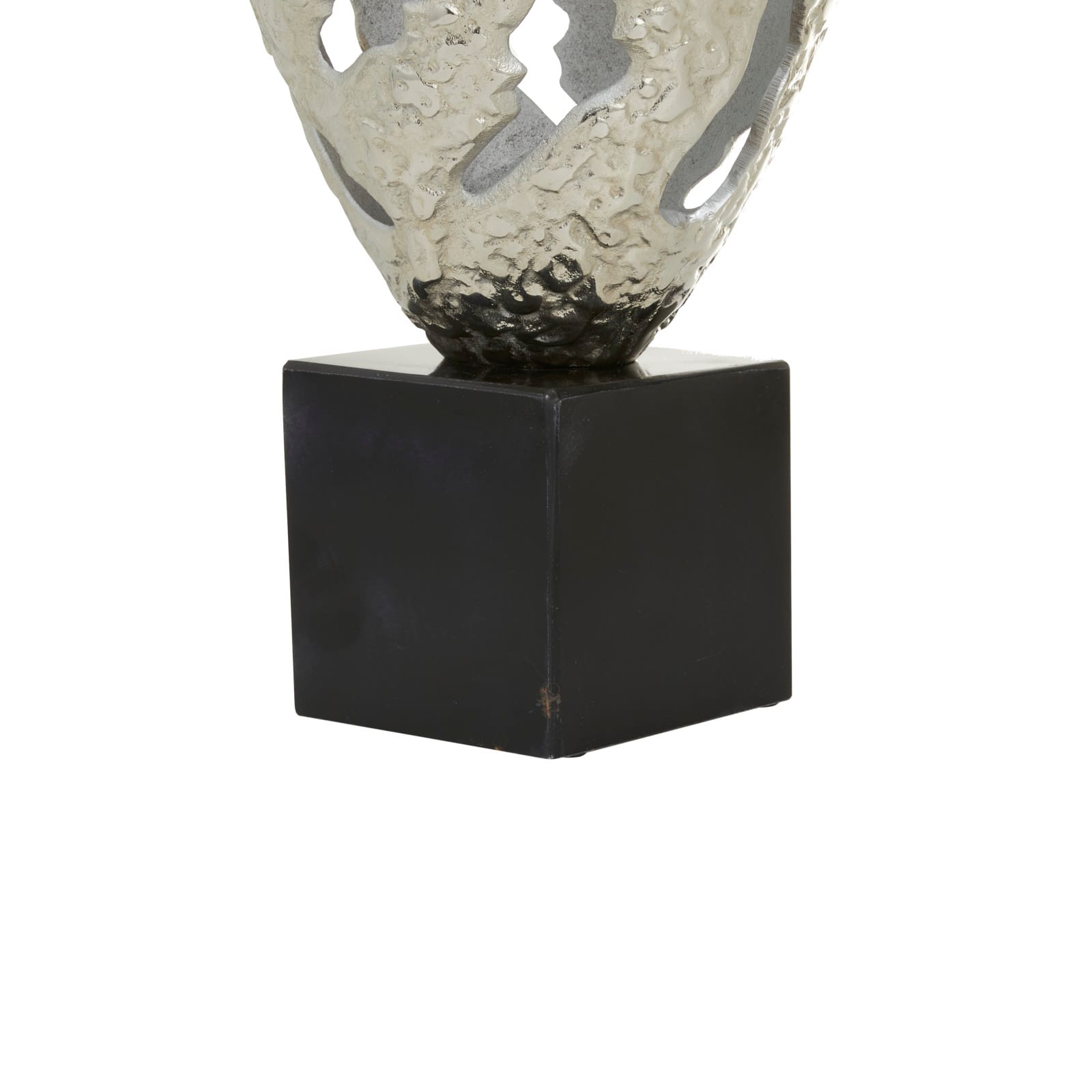 Silver Aluminum Contemporary Sculpture, 23" x 10" x 10"