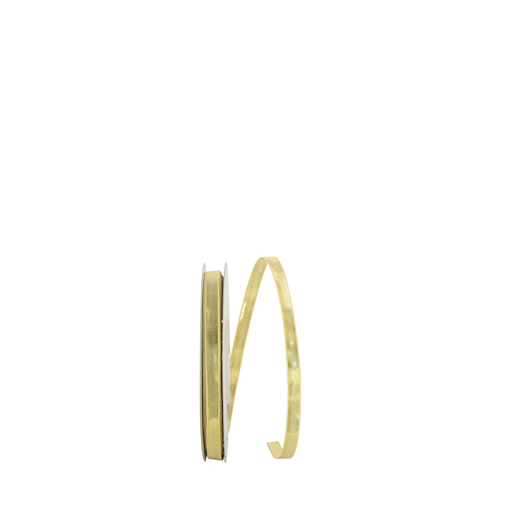 JAM Paper 1/4" x 25yd. Gold Woven Lame 2 Wired Ribbon