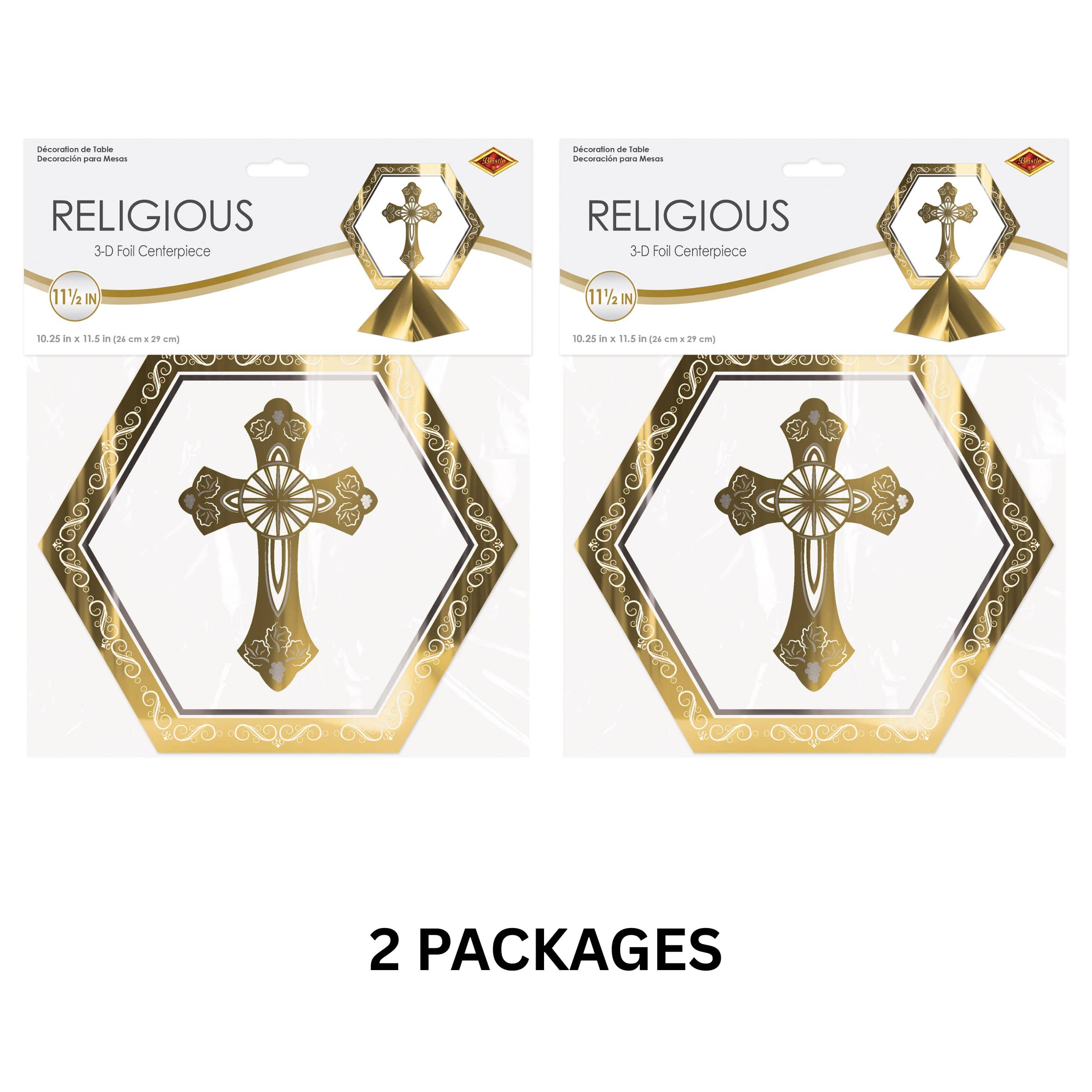 Beistle 11.5" 3D Foil Religious Centerpieces, 2ct.