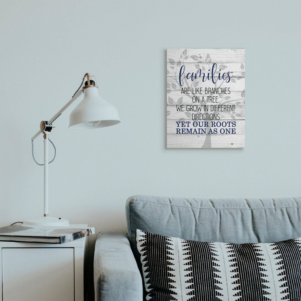 Stupell Industries Family Branches and Roots Phrase Tree Growth Inspiration Canvas Wall Art