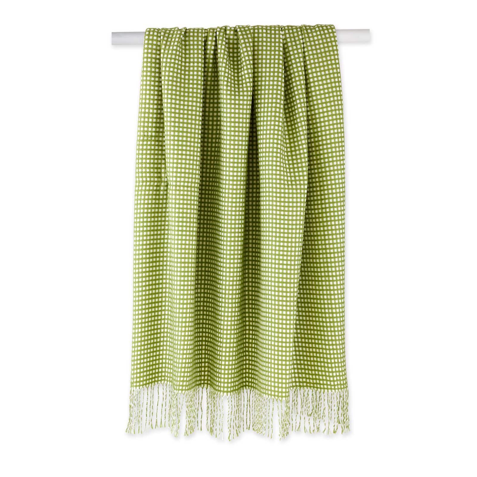 DII® Antique Green & White Waffle Knit Throw