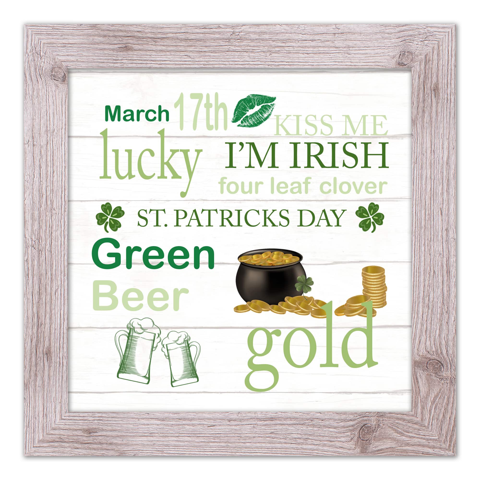 St Patrick Things Framed Print 16" x 16" Western White Framed Print