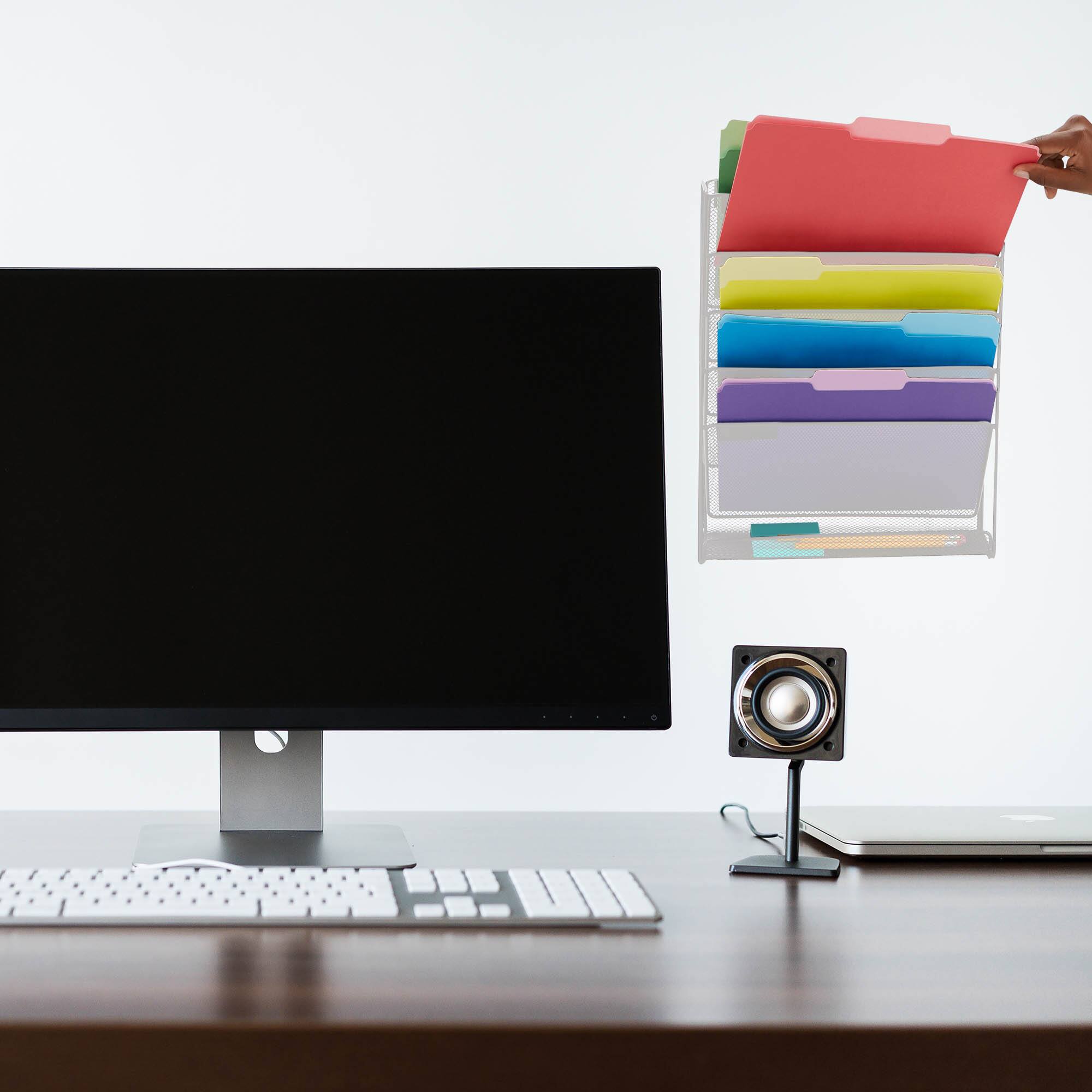 Mind Reader 6 Compartment Vertical Hanging Wall File & Chart Organizer