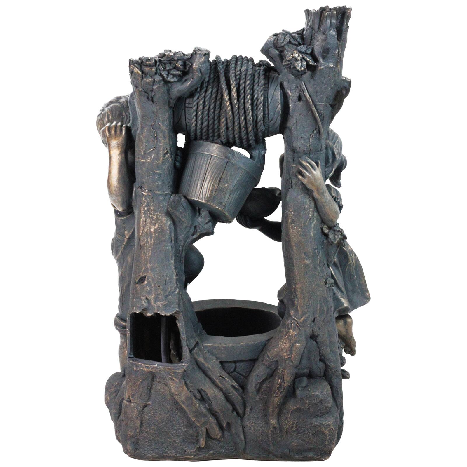 30" Bronze Children at the Well Outdoor Garden Water Fountain