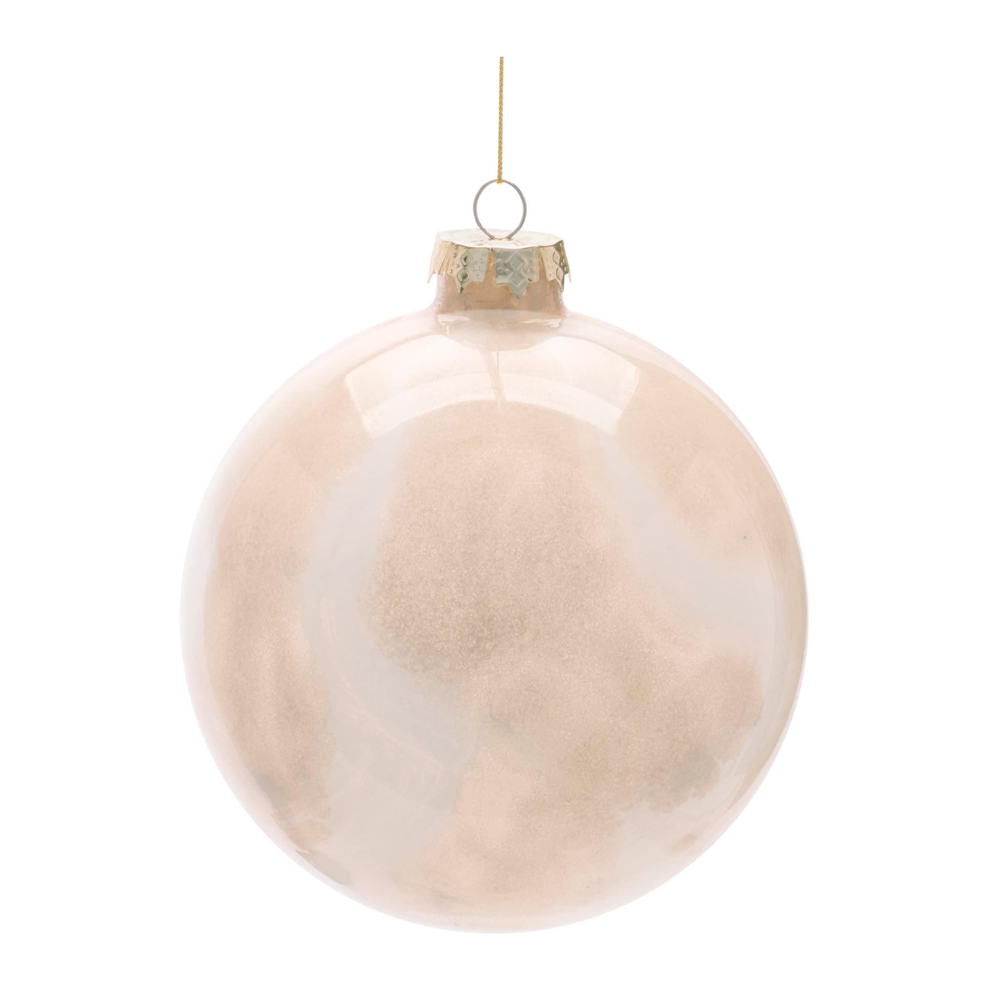 Melrose Beige Frosted Glass Ball Ornament Set