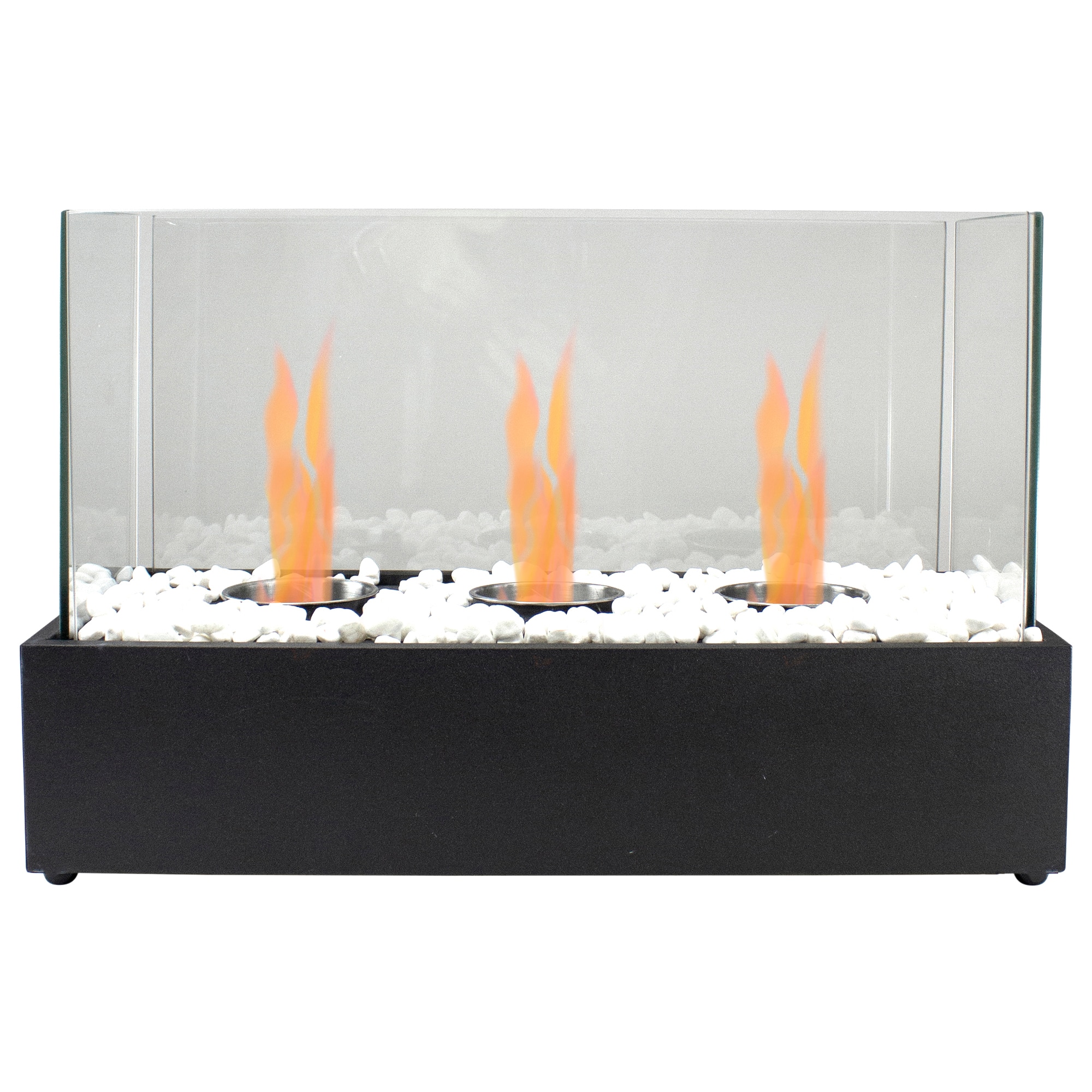 17.75" Bio Ethanol Ventless Portable Tabletop Triple Fireplace with Flame Guard By Northlight in Black | Michaels®