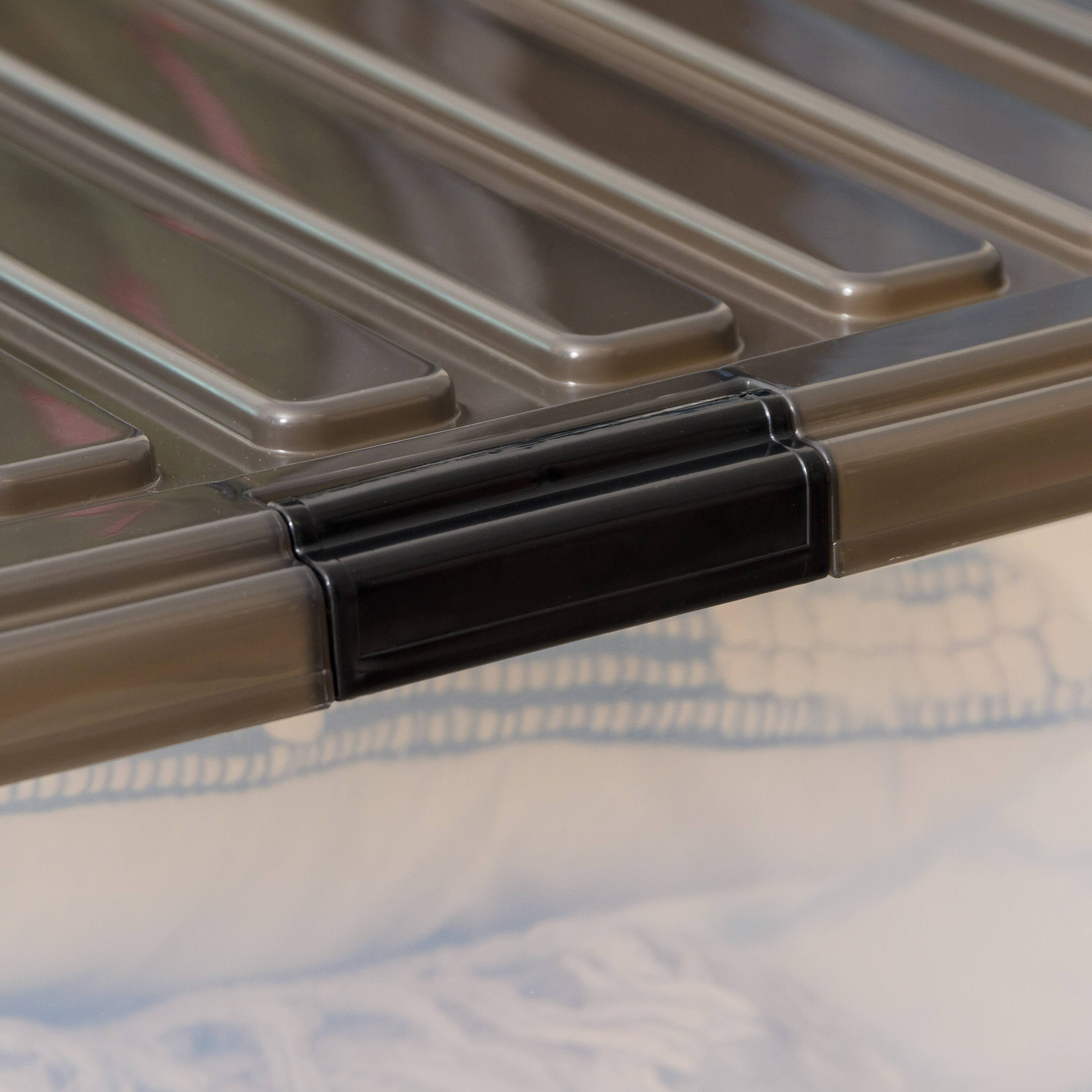 Iris® 144qt. Clear View Plastic Storage Bins with Gray Latching Buckle Lids, 3ct.