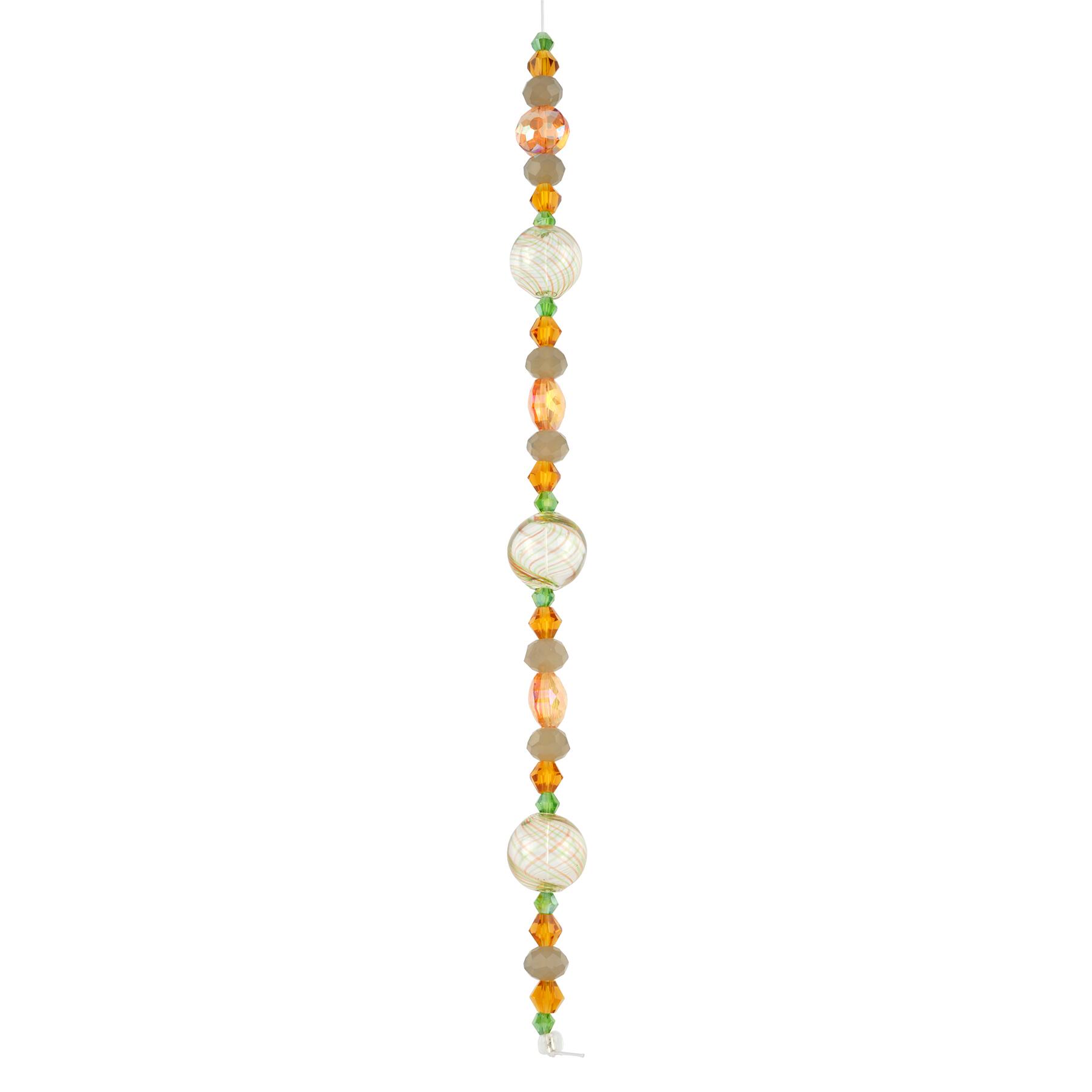 12 Pack: Lampwork Glass Stripe Round Beads by Bead Landing