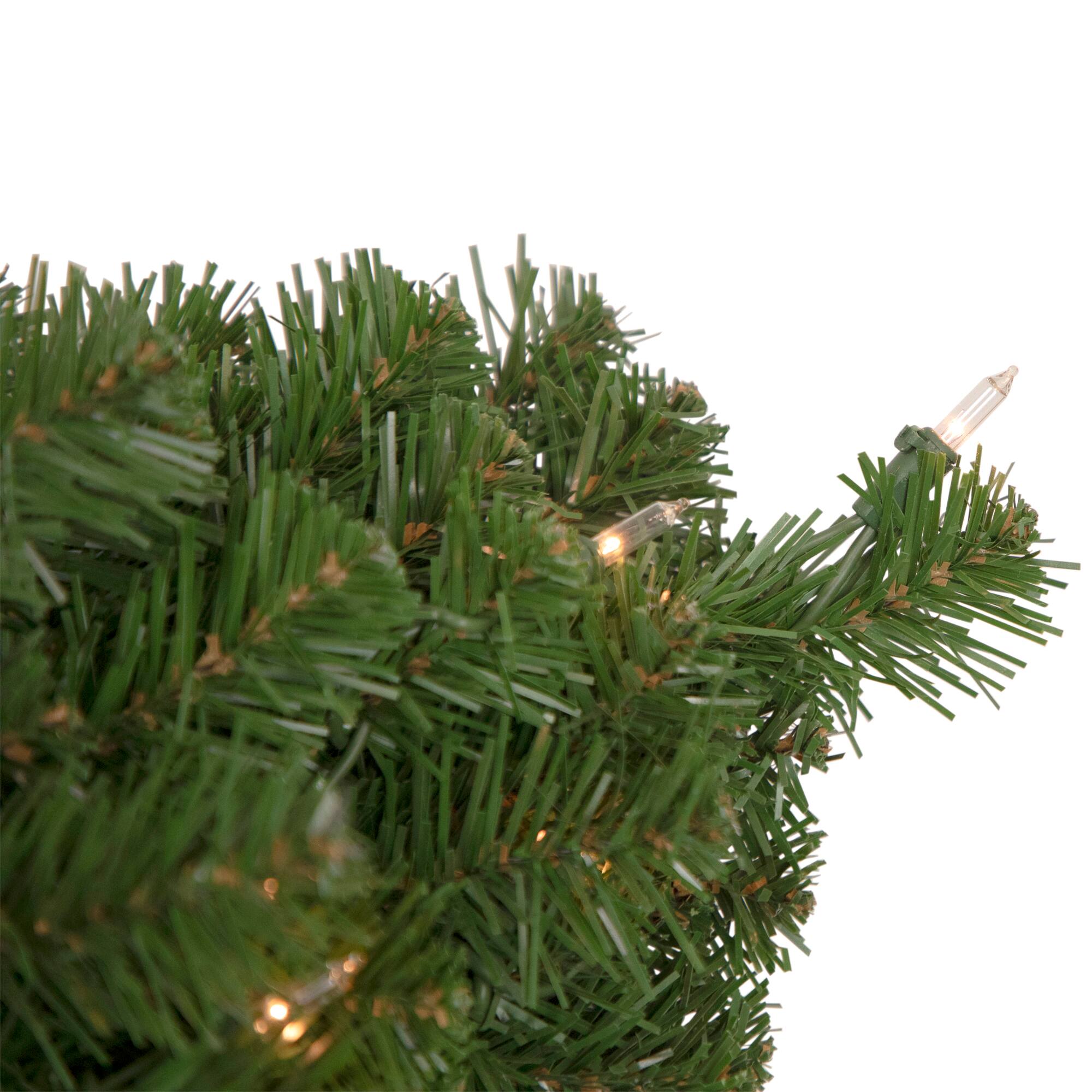 54" Christmas Artificial Dorchester Pine with Clear Mini Lights Teardrop Swag