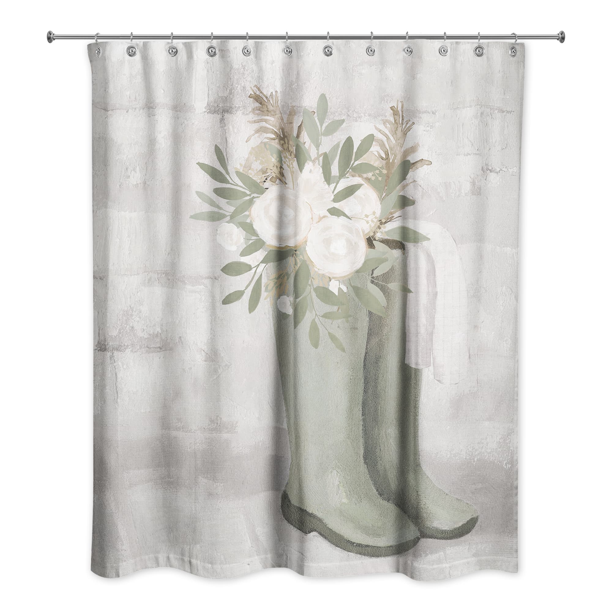 Sage Boot Florals 71" x 74" Shower Curtain