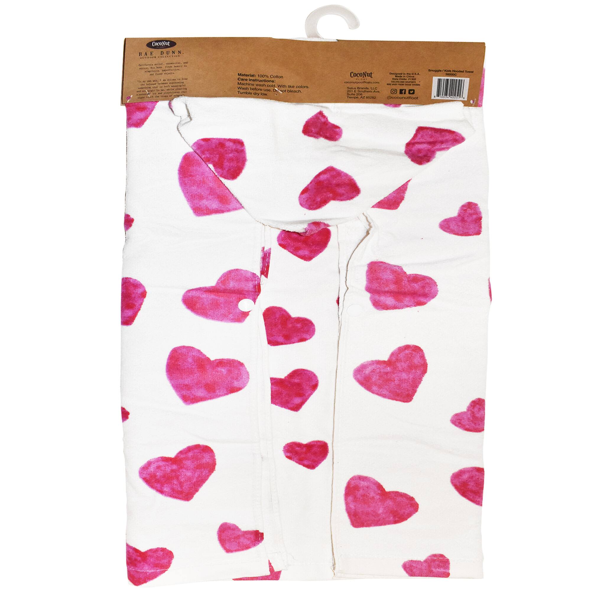 Rae Dunn Snuggle Hearts Kids Hooded Towel & Beach Ball Set