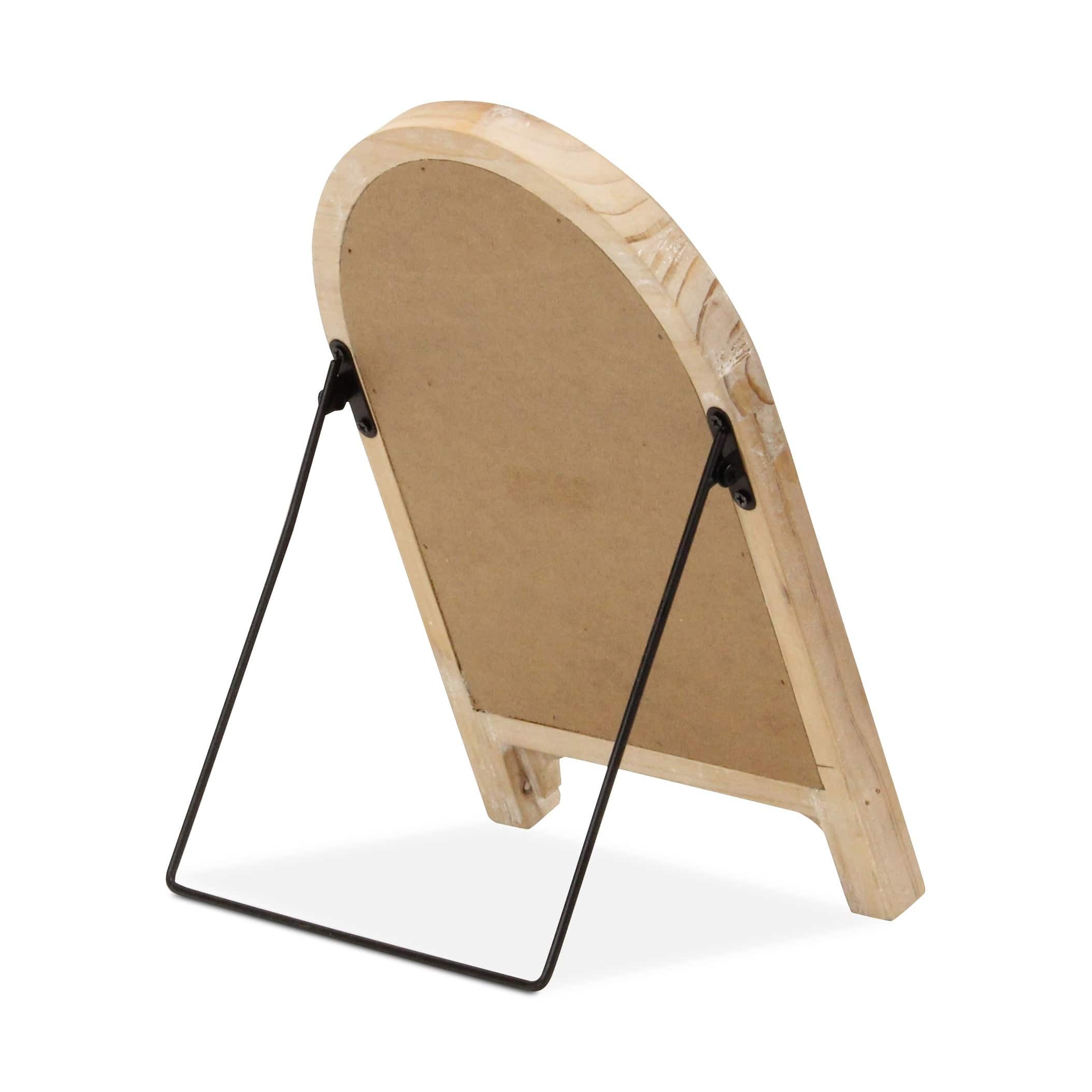HomeRoots 11.75" Brown & Black Natural Wood Tabletop Easel Chalk Board