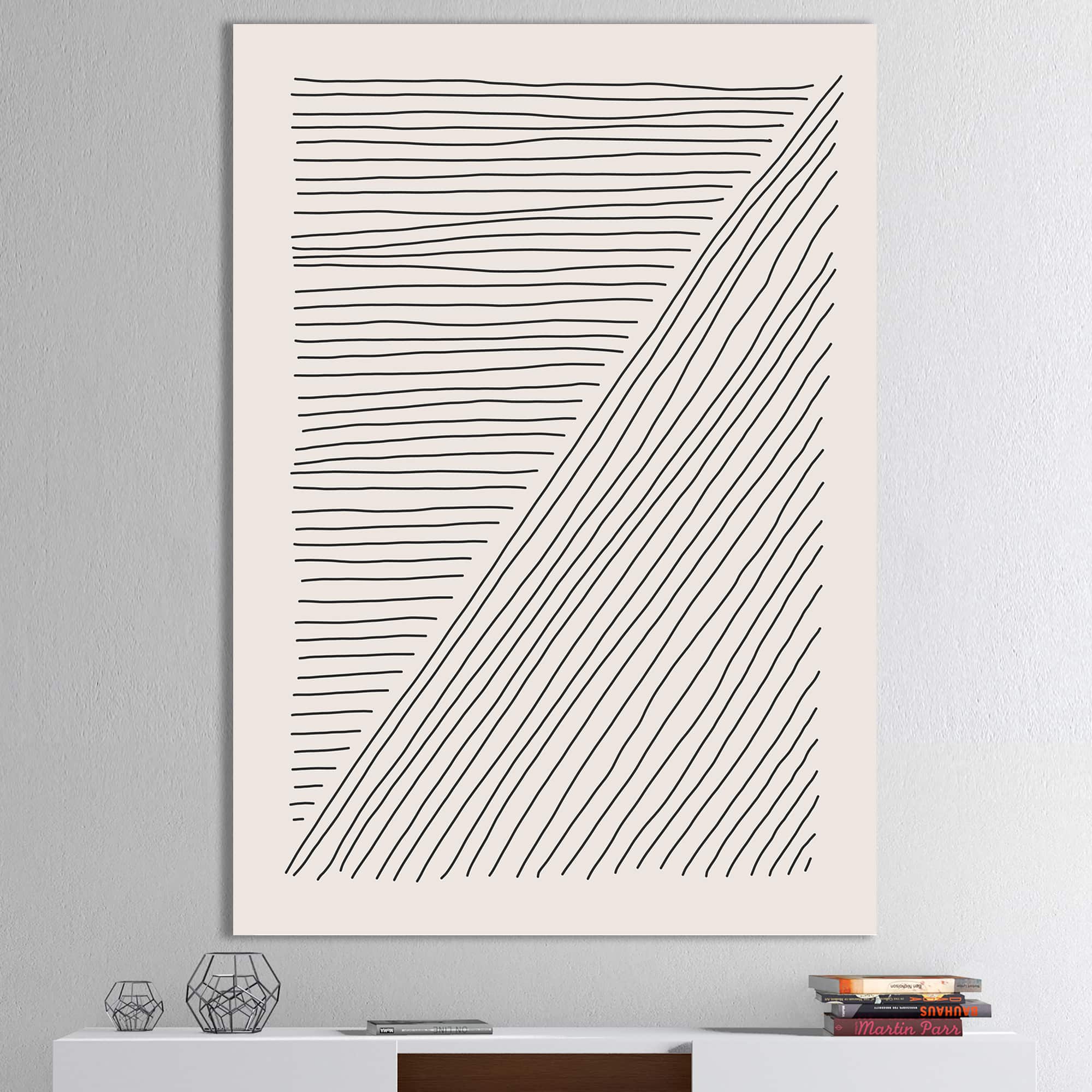 Designart - Minimal Geometric Lines IV - Modern Canvas Wall Art Print