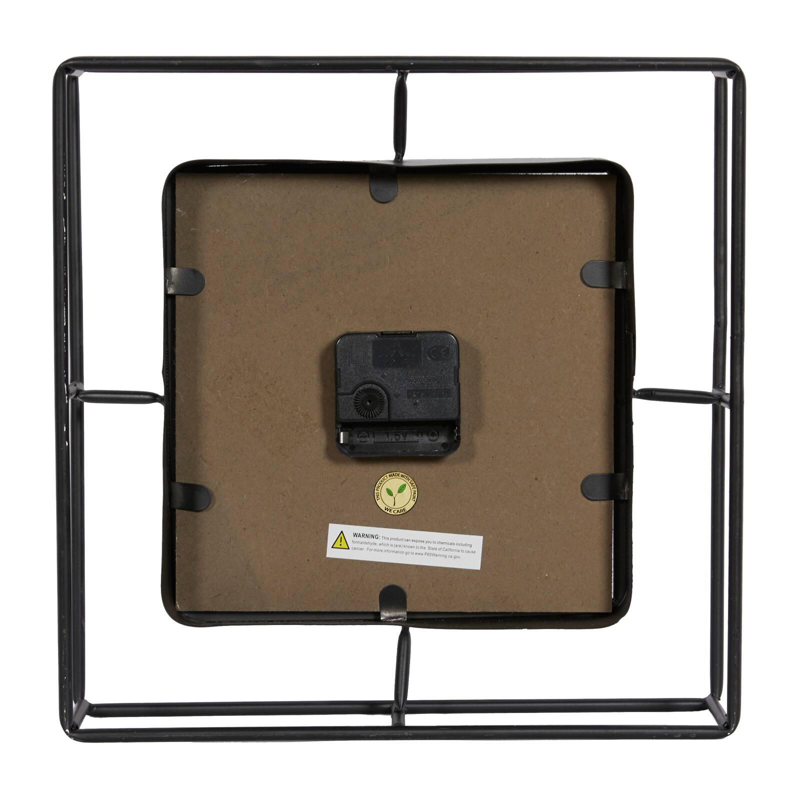 Black Contemporary Metal Wall Clock, 12" x 12"