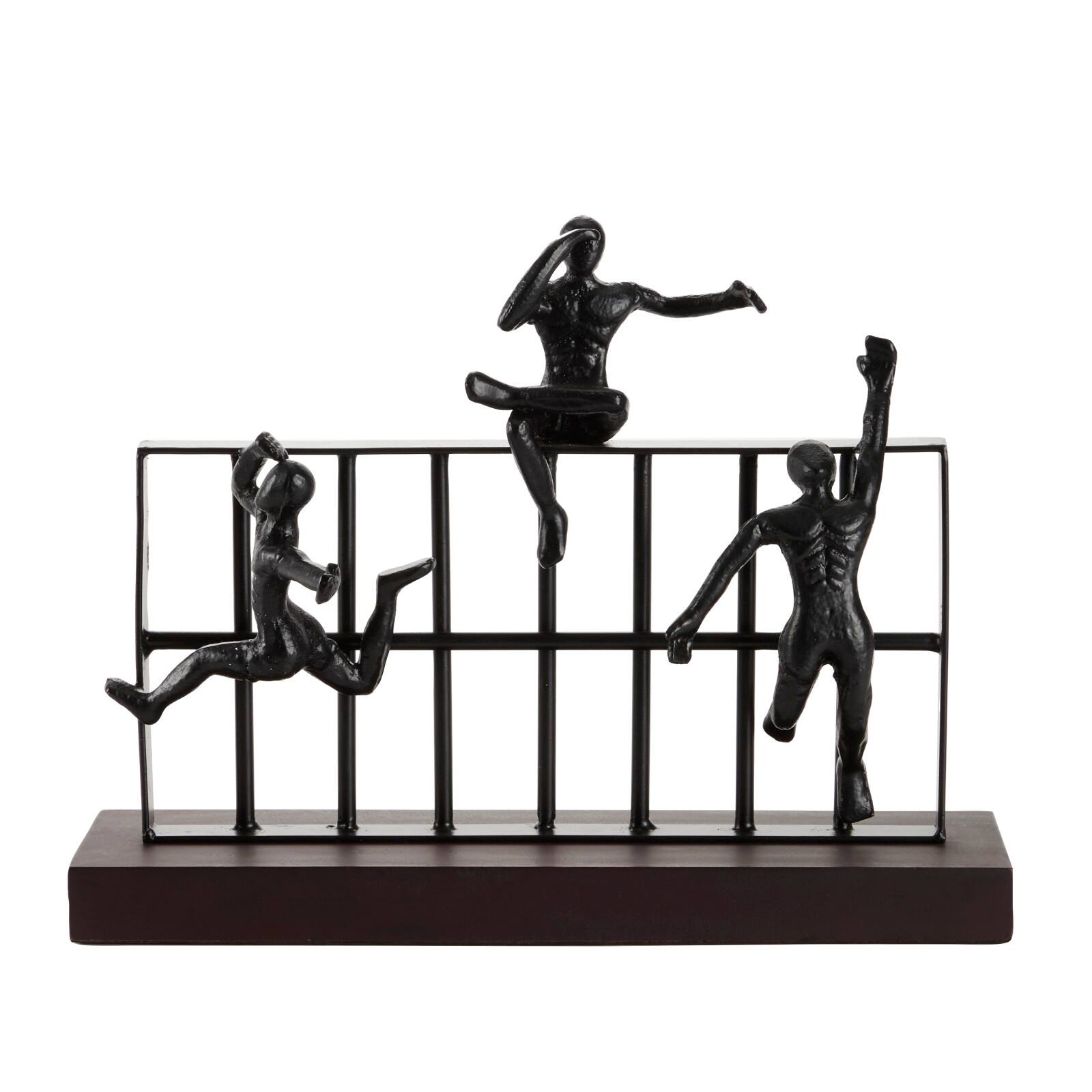 Black Metal Contemporary Sculpture, Climbing 10" x 14" x 9"