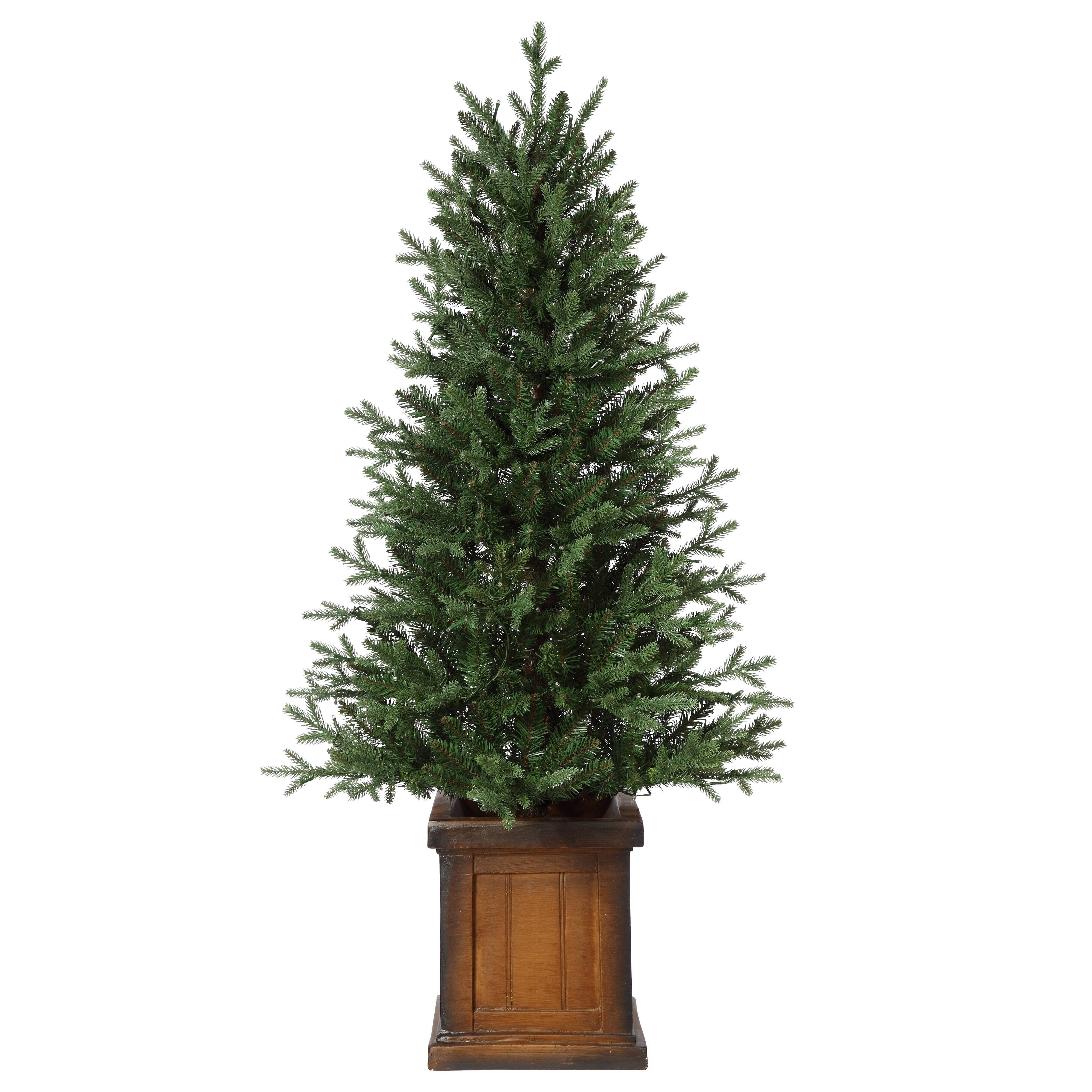 4.5ft. Pre-Lit New Haven Fraser Fir Artificial Christmas Tree in Pot, Warm White LED Lights