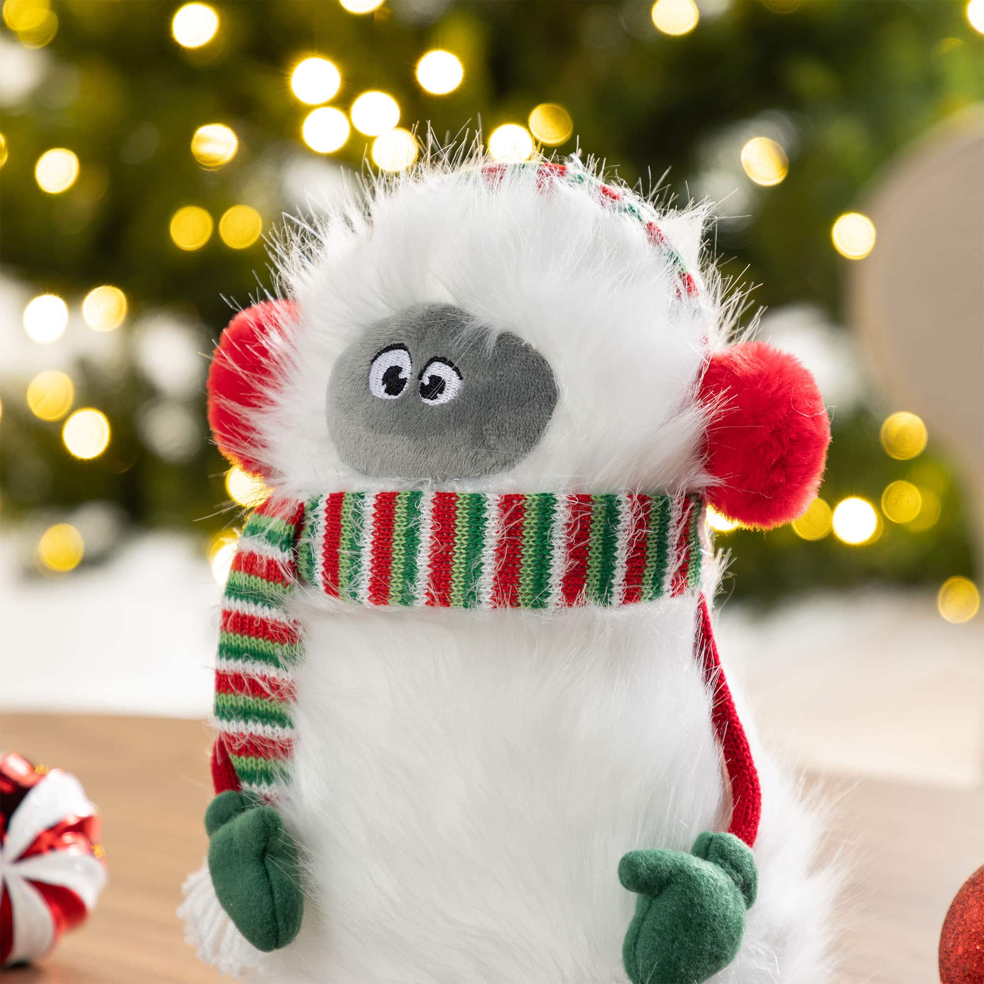 Glitzhome® 21"H Christmas Fabric Yeti Shelf Sitter