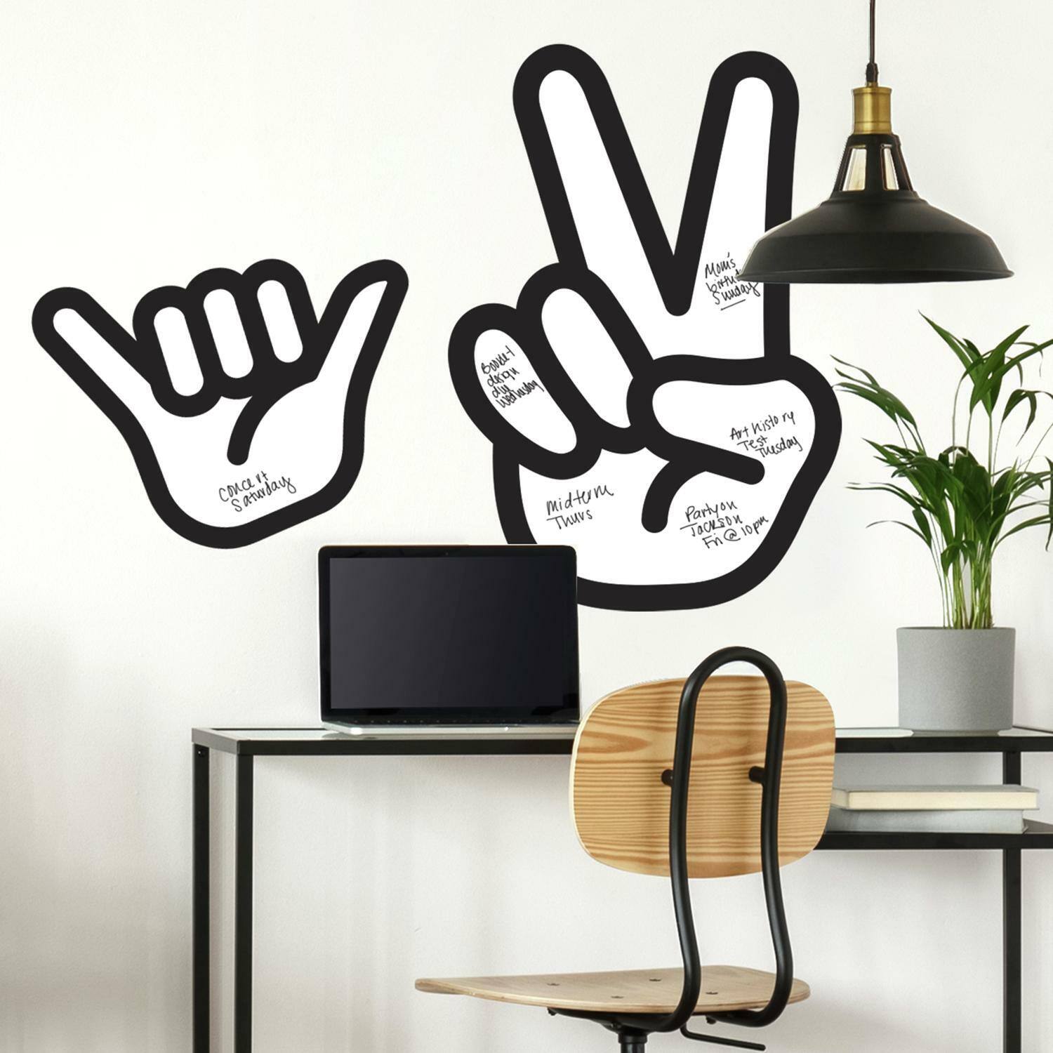 RoomMates Peace Hand Dry Erase Peel & Stick Giant Decals
