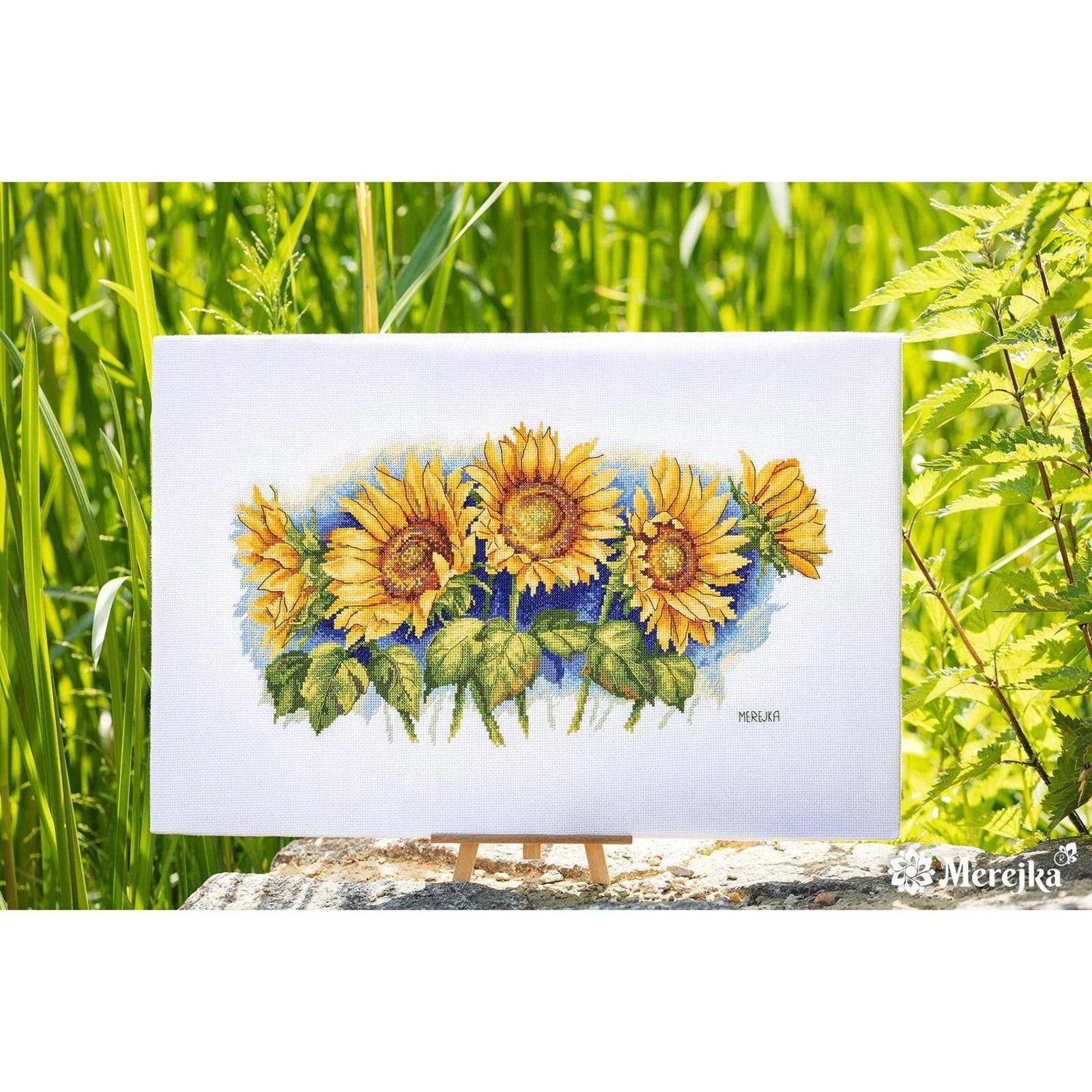 Merejka Bright Sunflowers Counted Cross Stitch Kit