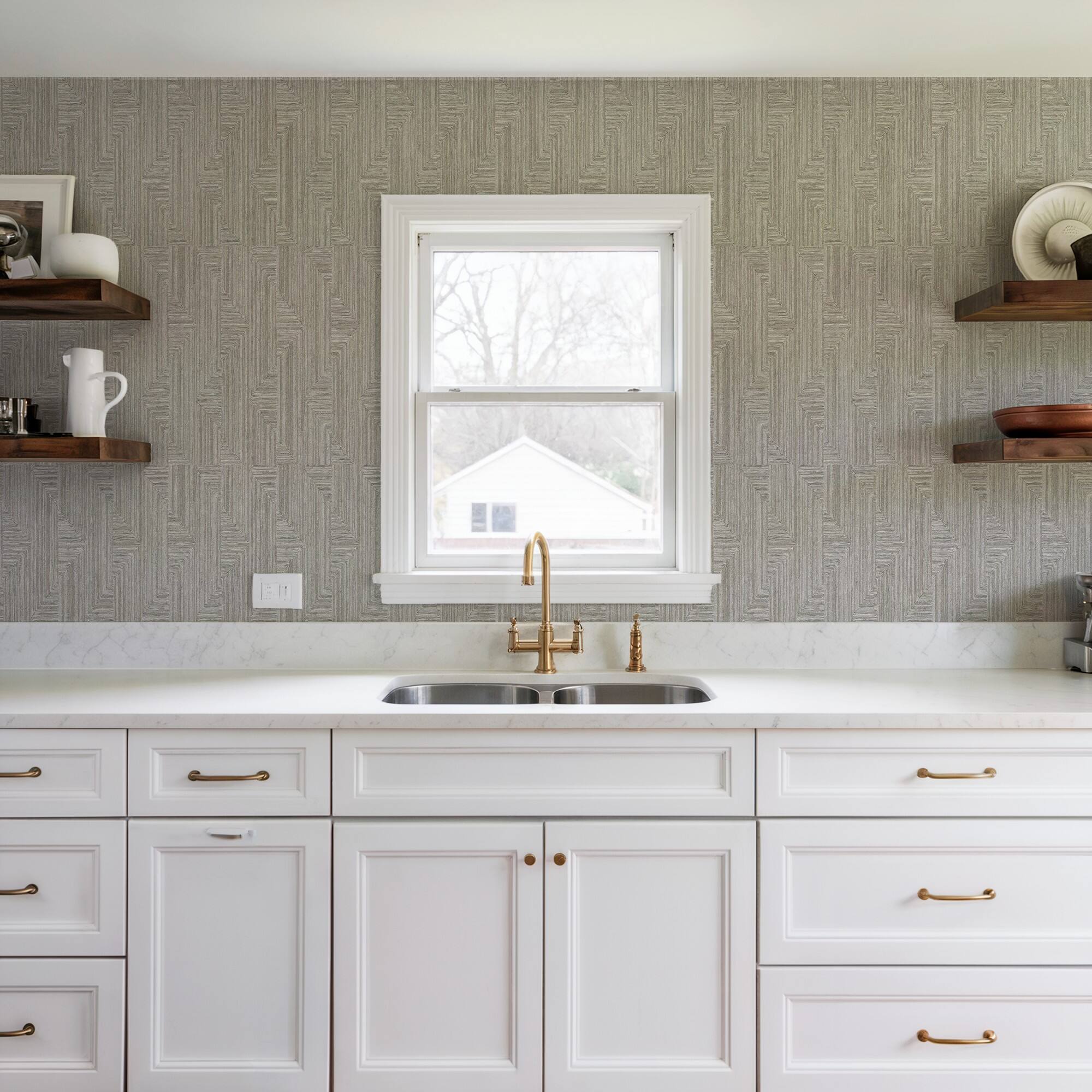 Designs Direct Threadline Geo Stitch Wallpaper