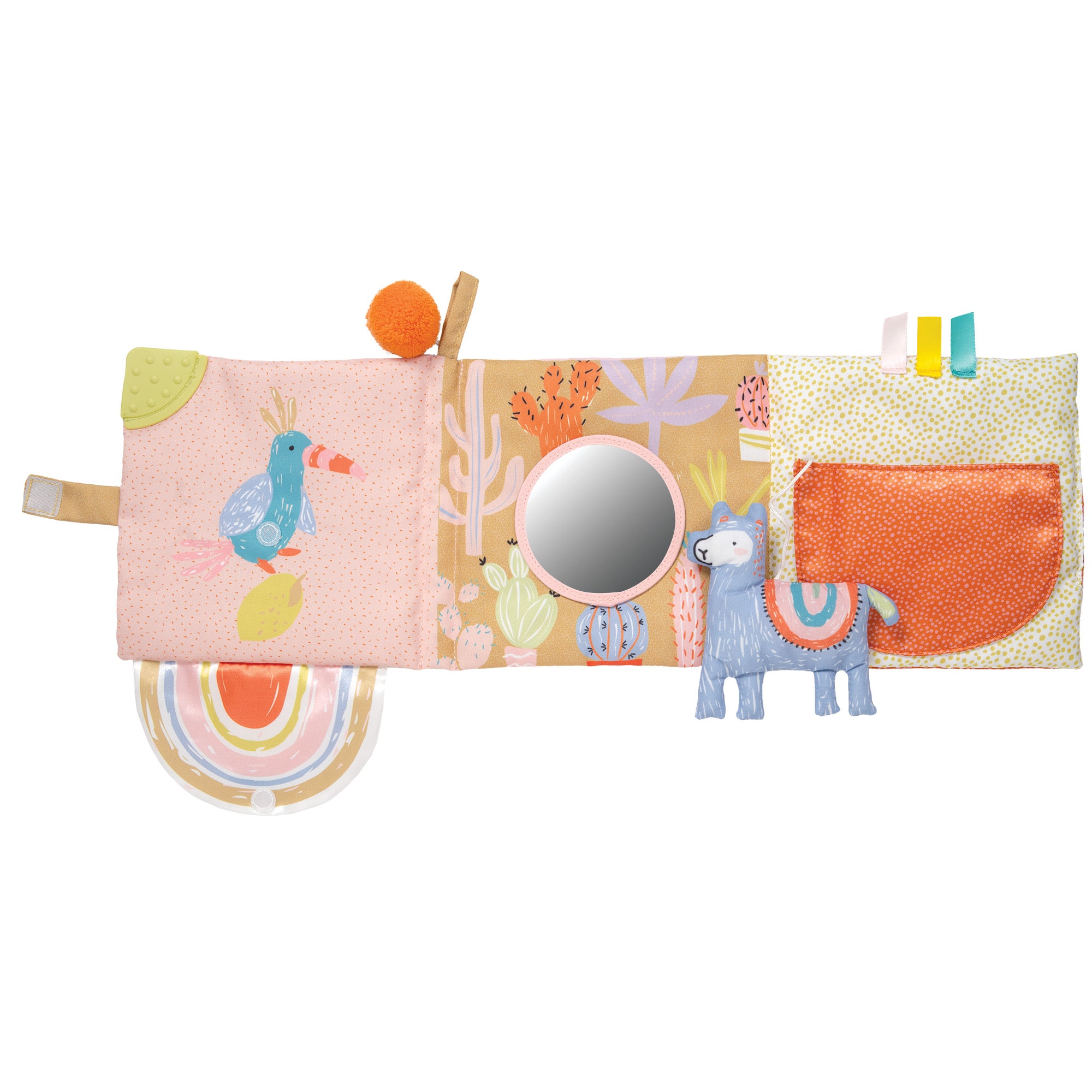 Manhattan Toy® Travel Toy Llama Teether & Soft Activity Book Set