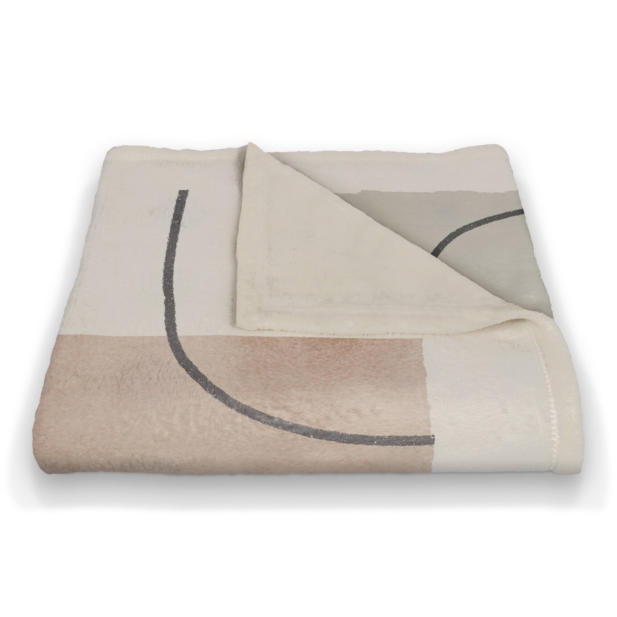 50" x 60" Mid Mod Layered Abstract Coral Fleece Blanket