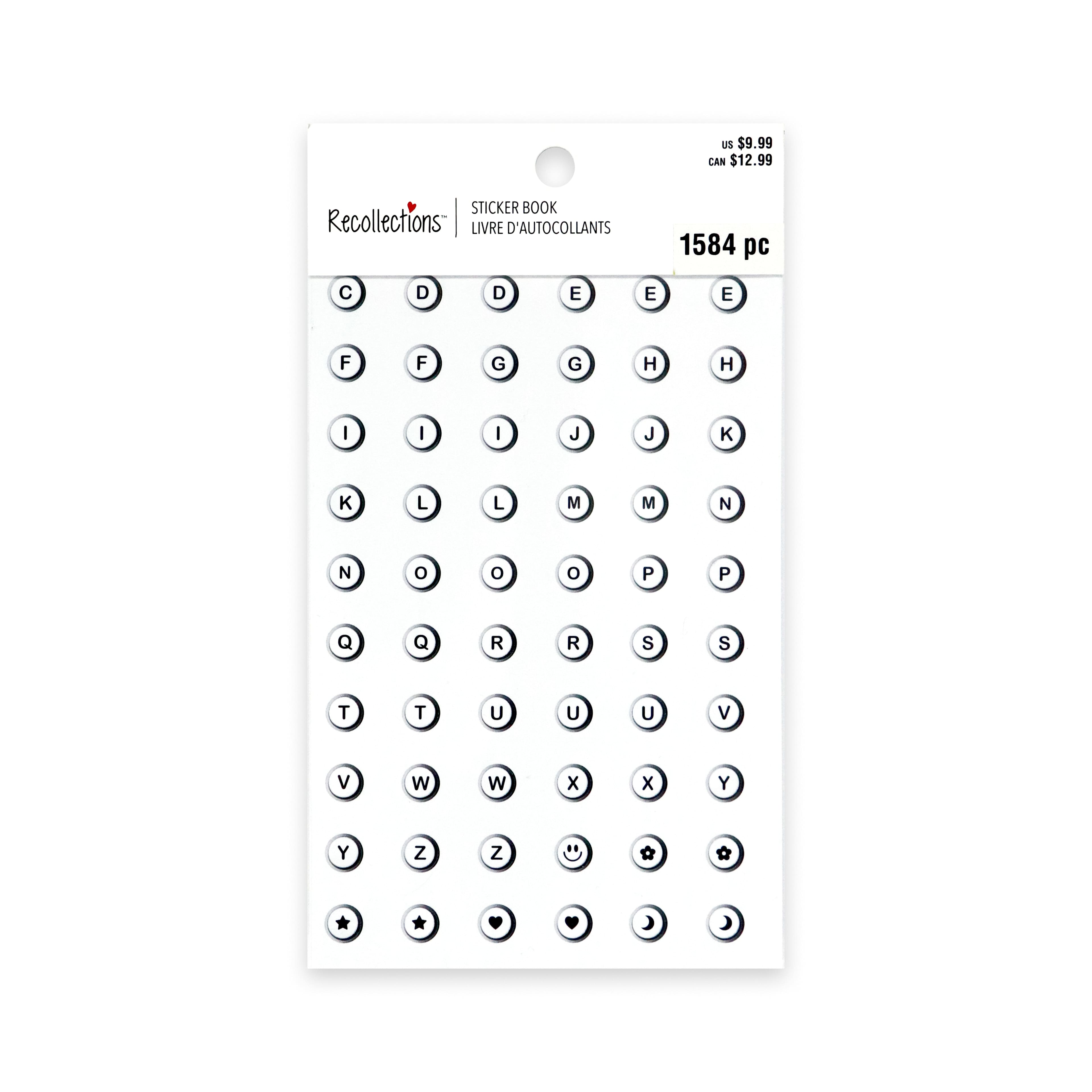 Black & White Beads Alphabet & Icon Stickers by Recollections™