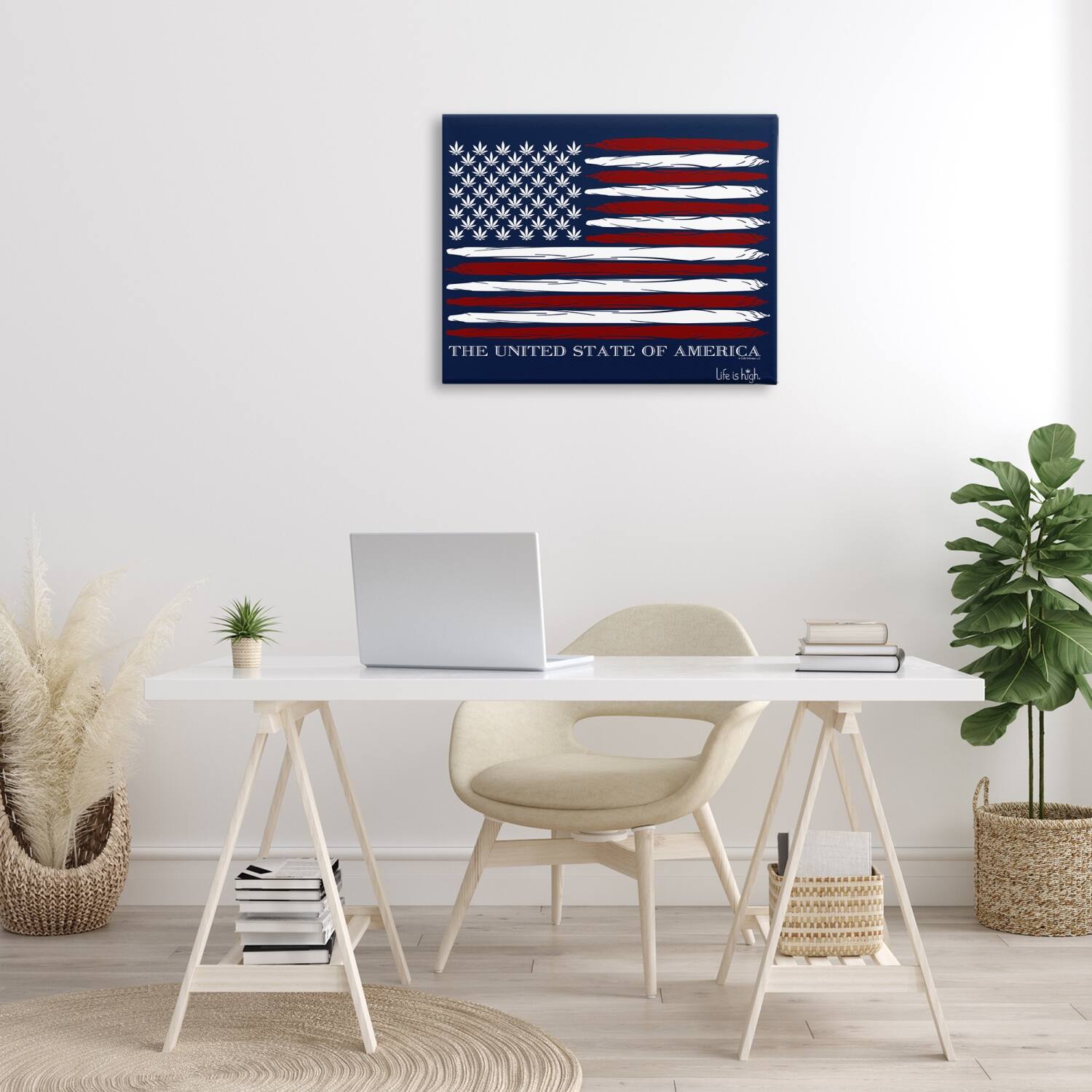 Stupell Industries Herb America Flag Canvas Wall Art