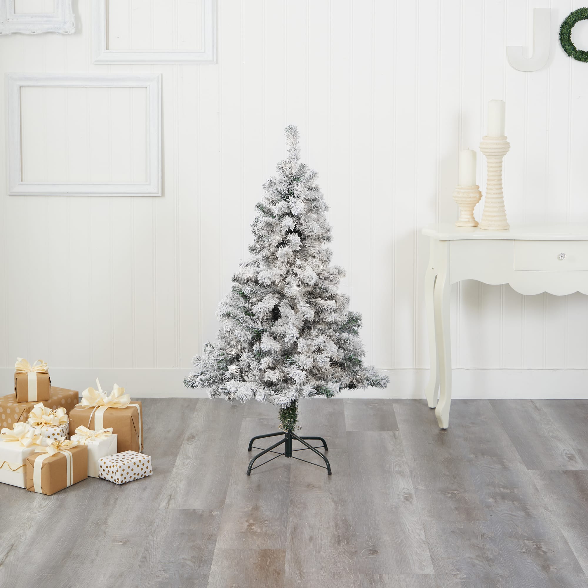 4ft. Unlit Flocked Rock Springs Spruce Artificial Christmas Tree