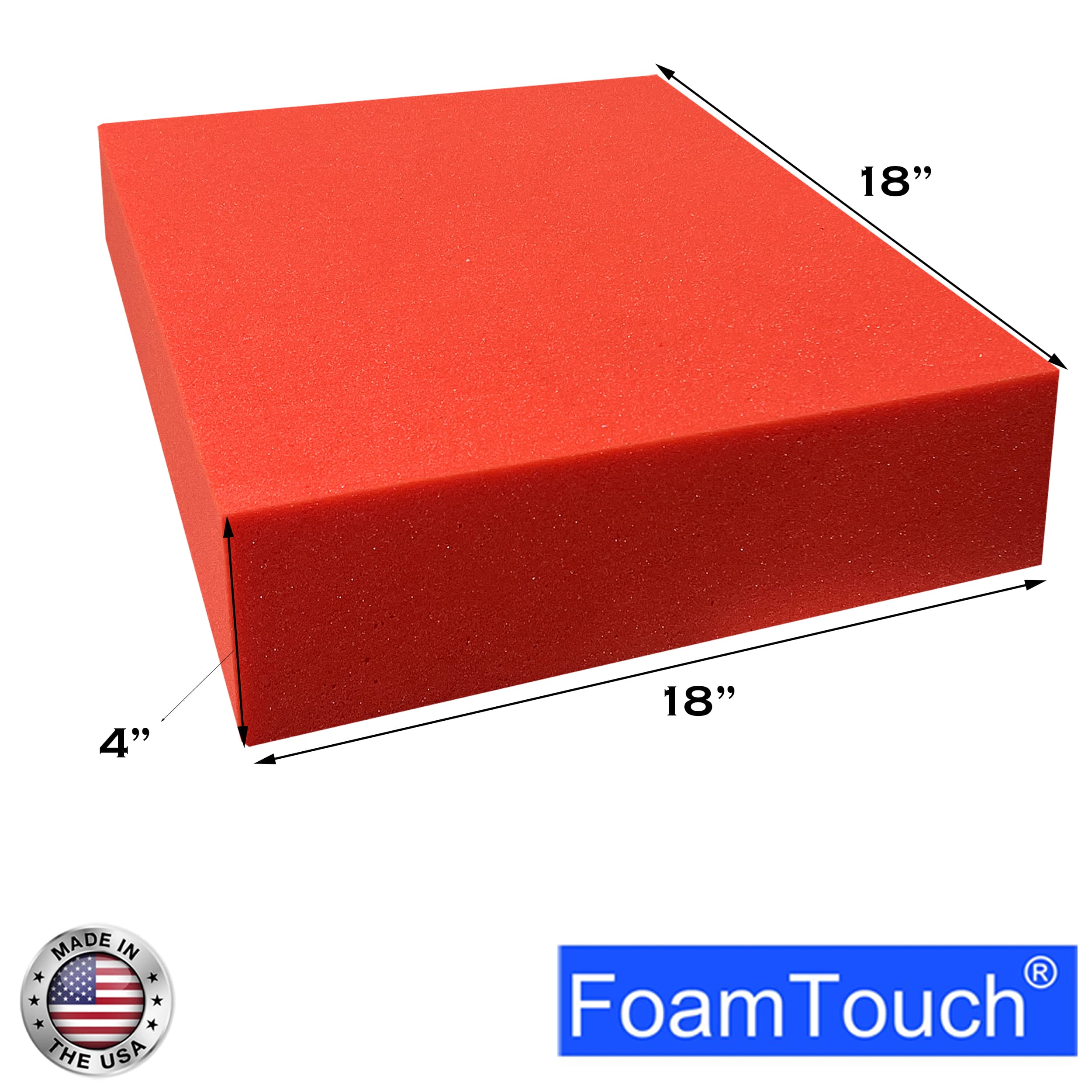 FoamTouch® 4" x 18" x 18" High Density Upholstery Foam