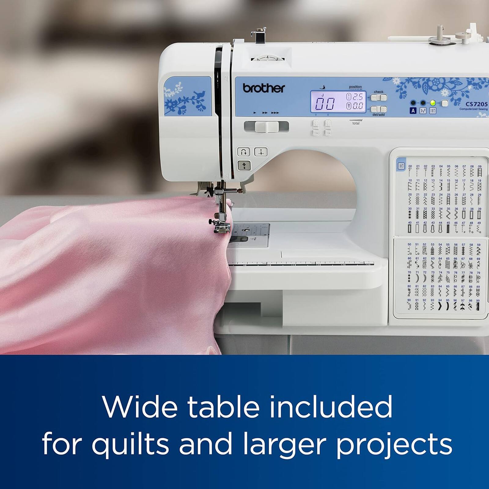 Brother CS7205 Computerized Sewing Machine with Wide Table