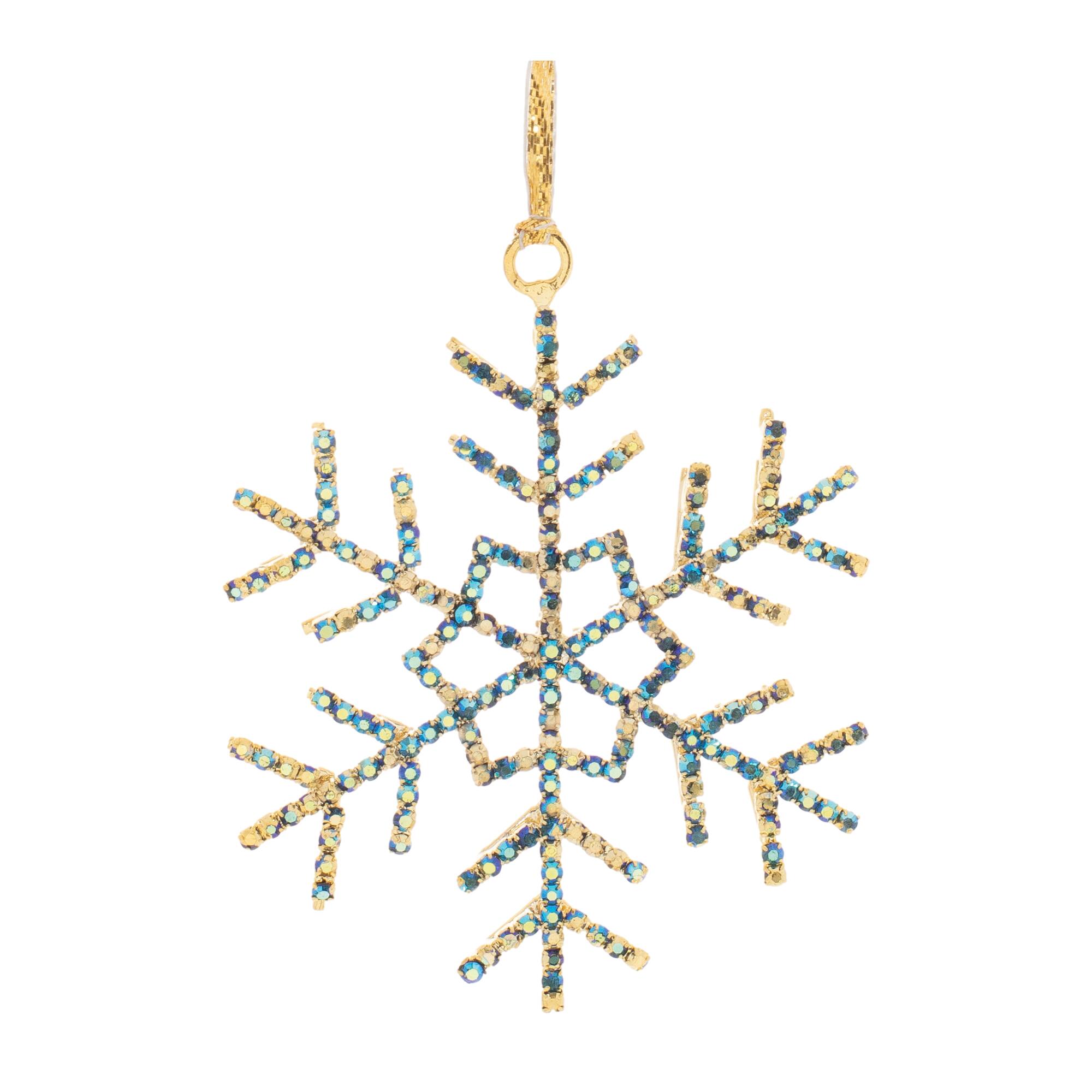 Melrose 3.5" Jeweled Metal Snowflake Ornaments Set