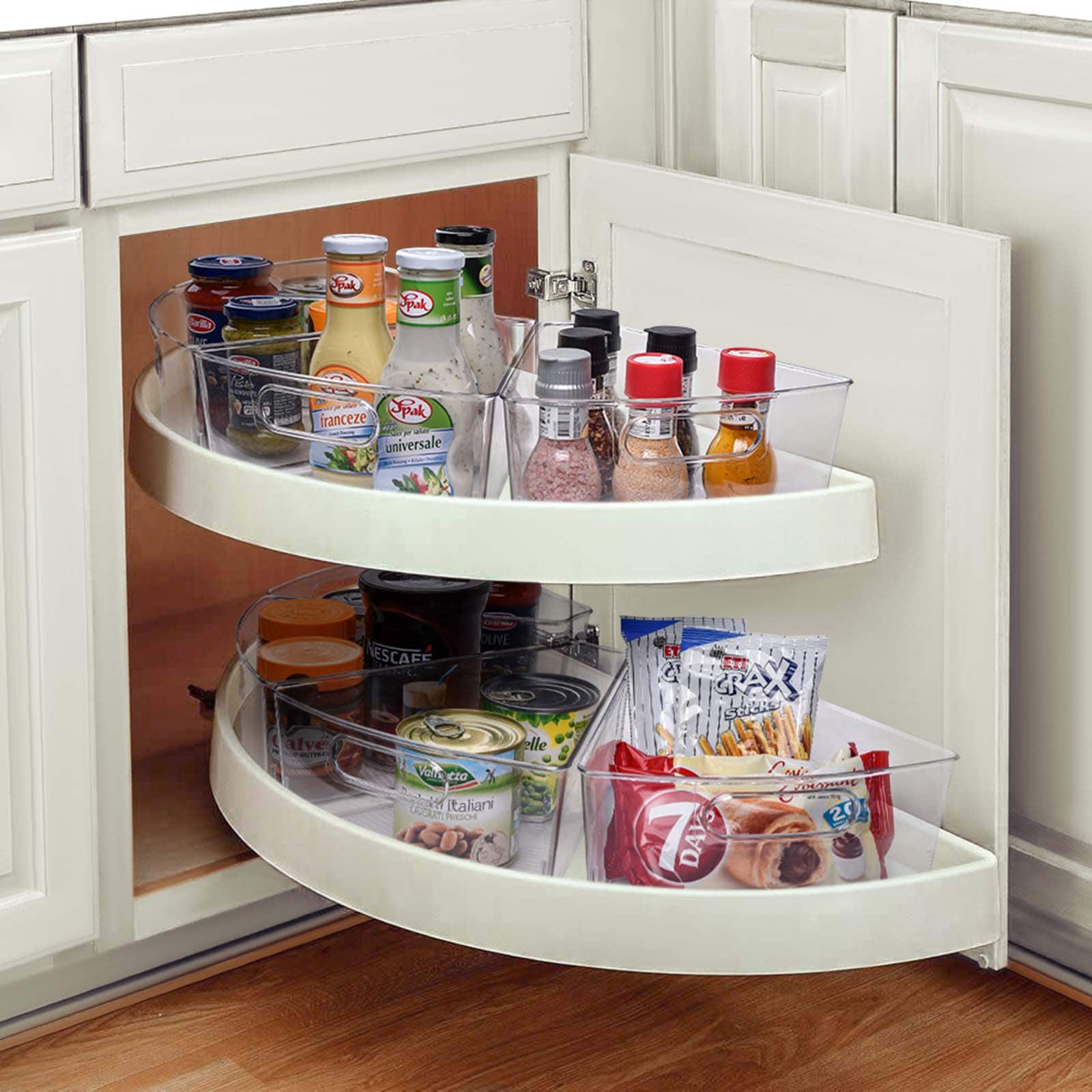 Sorbus Clear Wedge Storage Bins, 4ct.