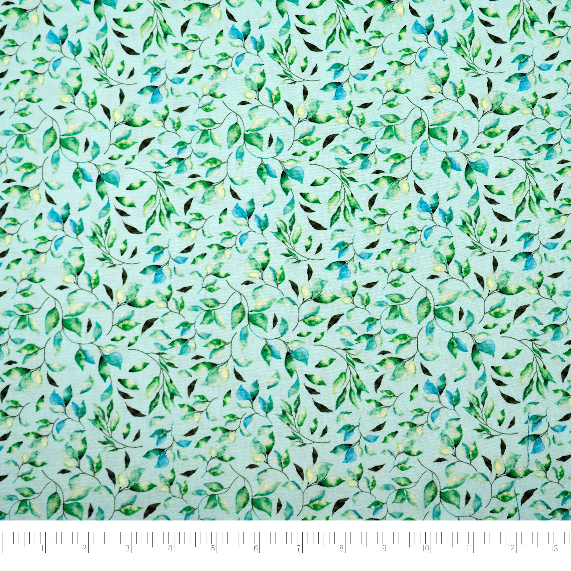 SINGER Denise Palmer Mermaid Leaves Cotton Fabric