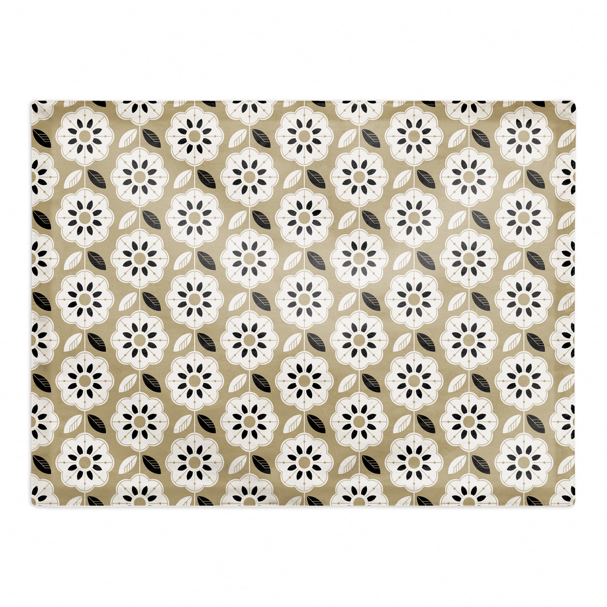 Mod Gold Flower 18" x 14" Cotton Twill Placemat